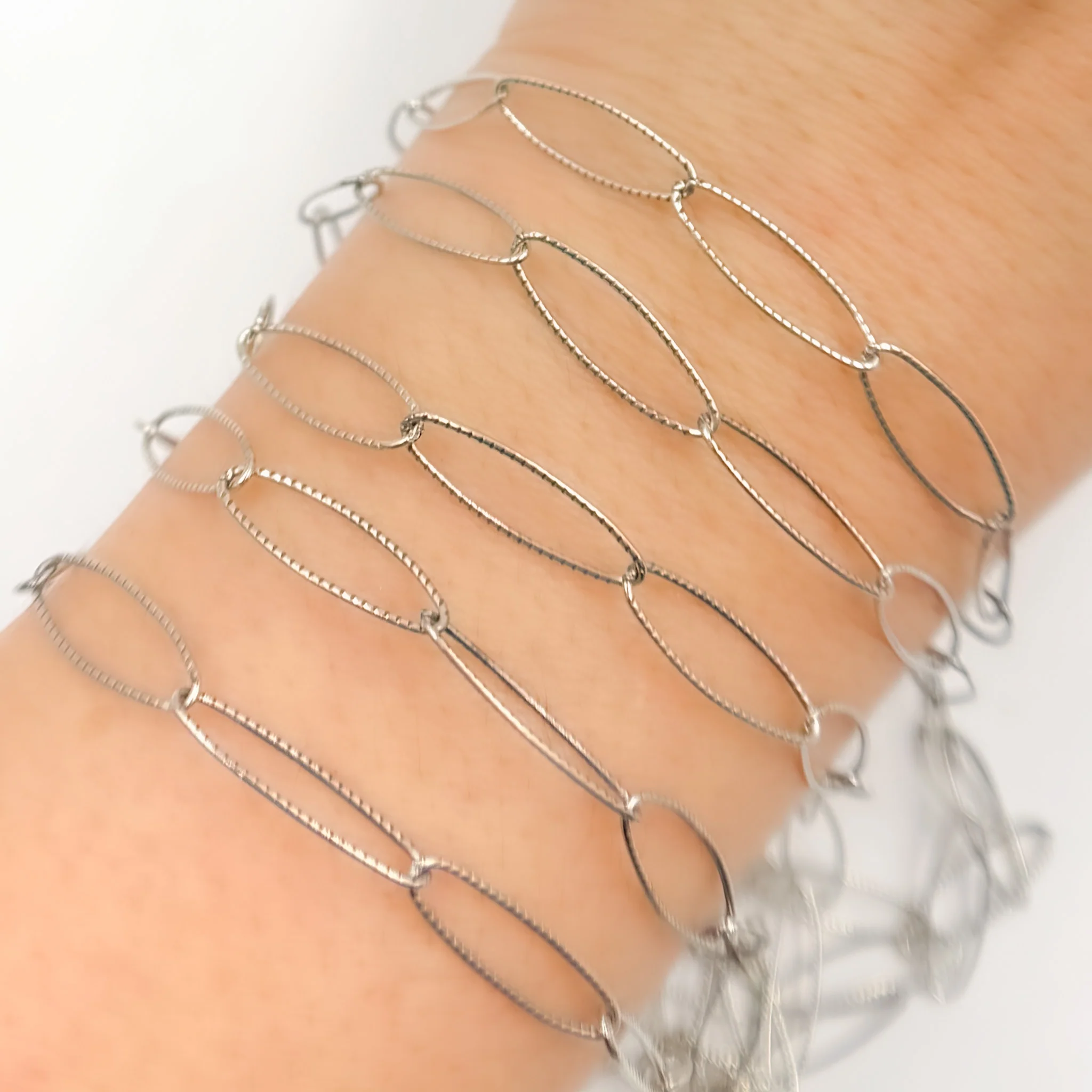 700TWOX. Oxidized Sterling Silver Twisted Oval Link Chain - Image 5