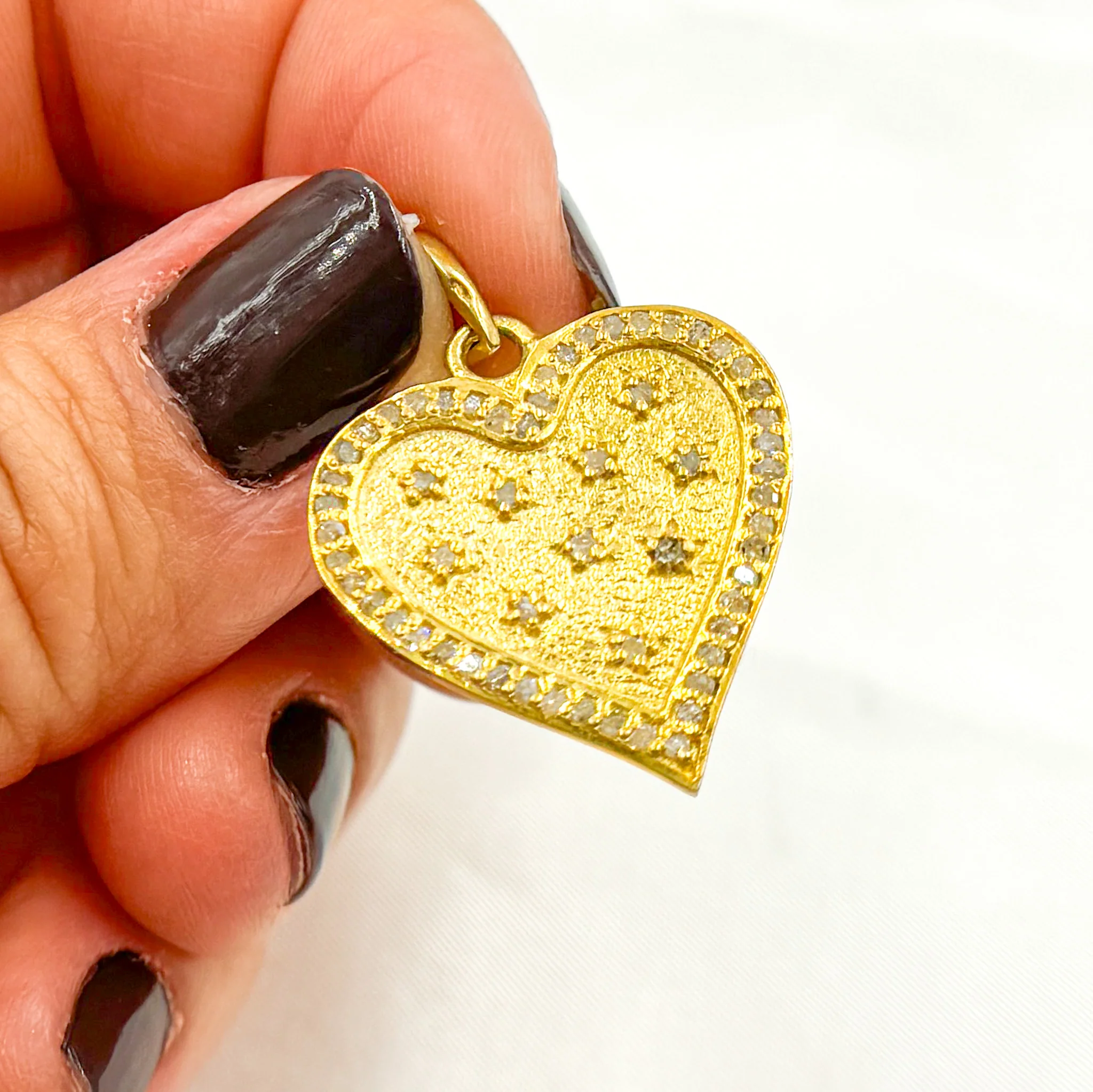 DP419. Diamond Sterling Silver Heart Pendant with Gemstone - Image 4