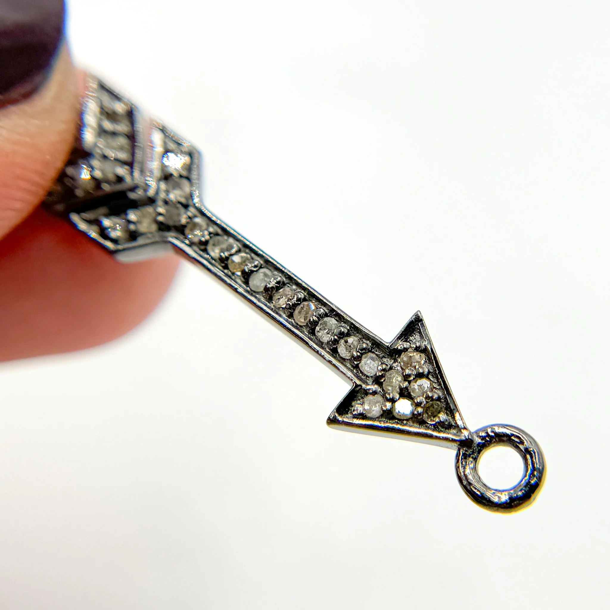 DC201. Diamond Sterling Silver Arrow Connector - Image 3