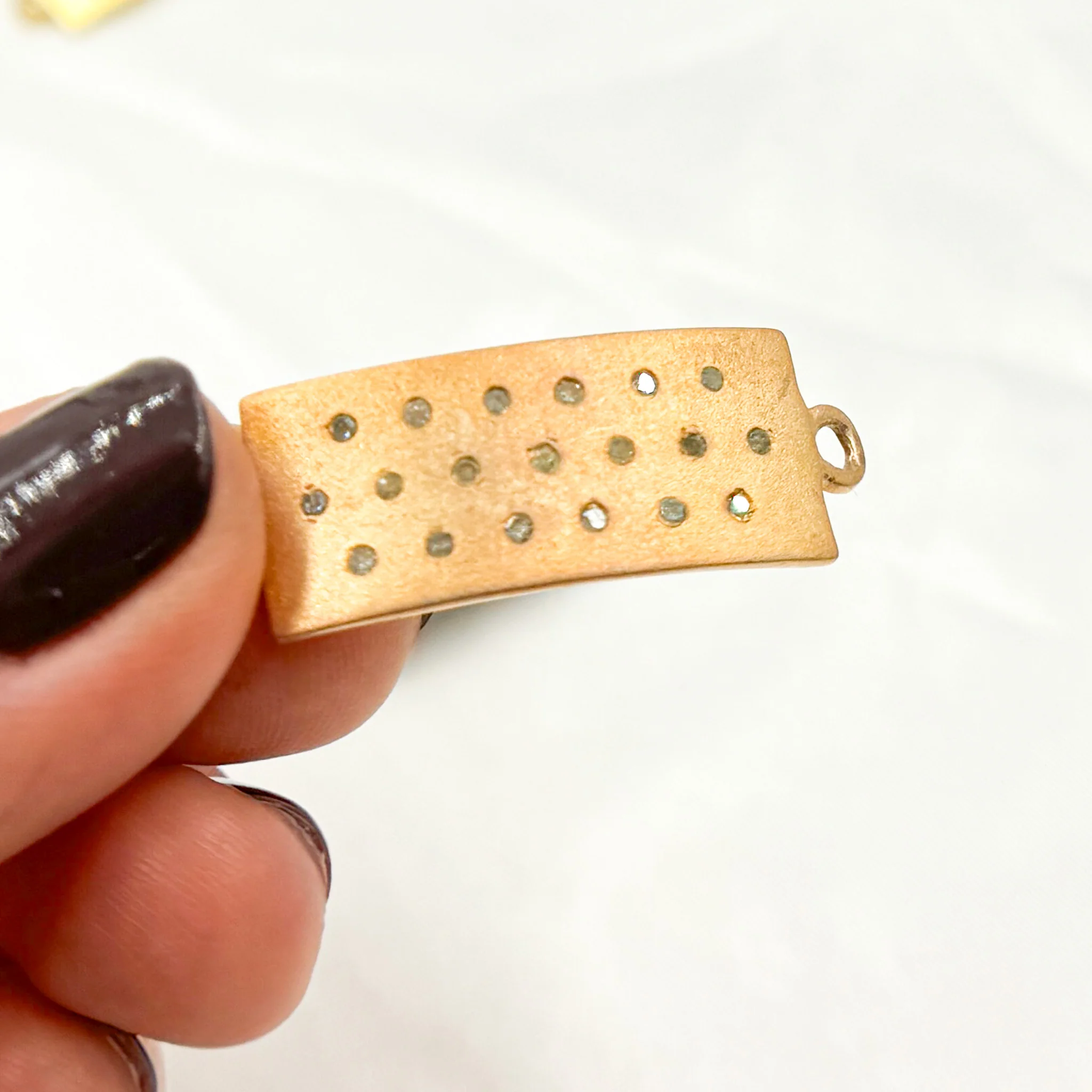 DC346. Diamond & Sterling Silver Rectangle Connector - Image 4