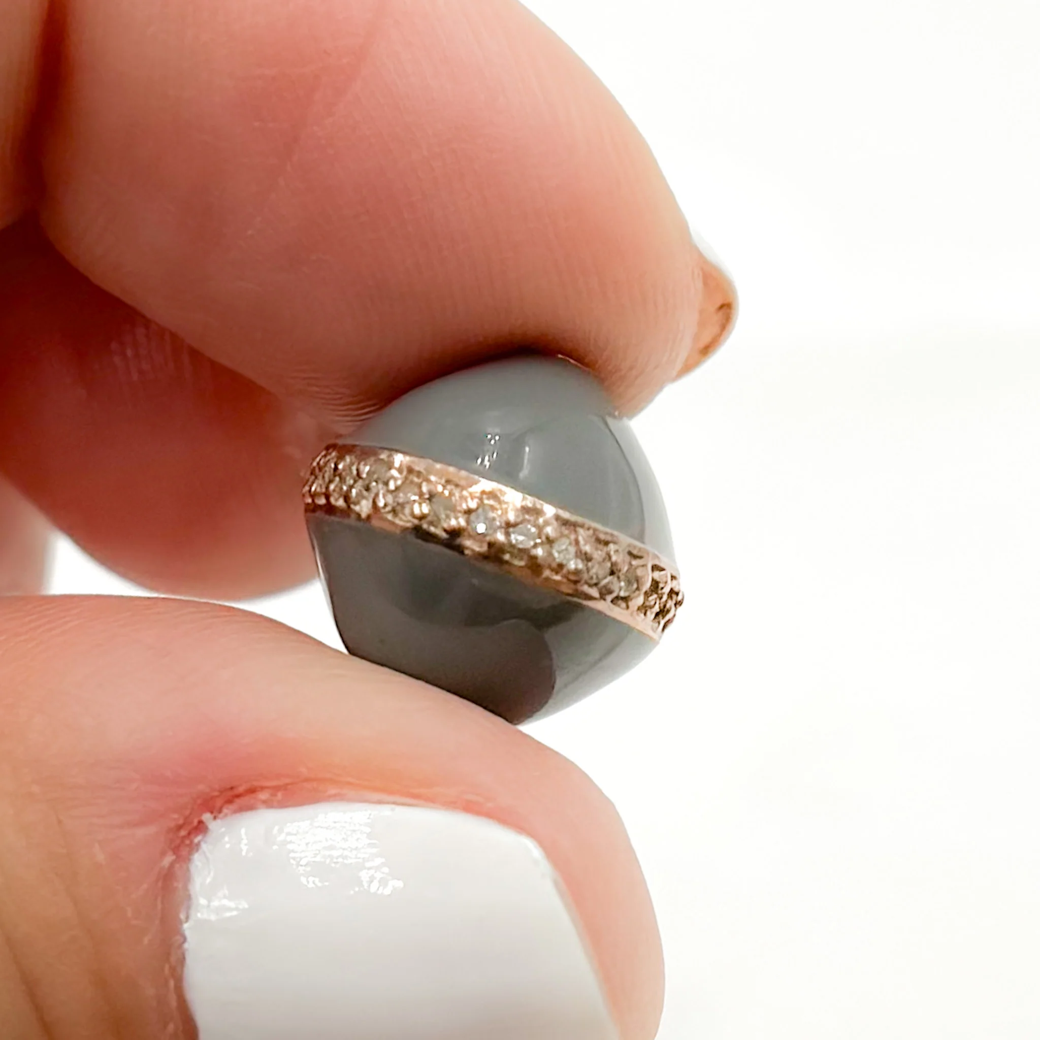 DC722A. Diamond Sterling Silver Round Enamel Bead - Image 13