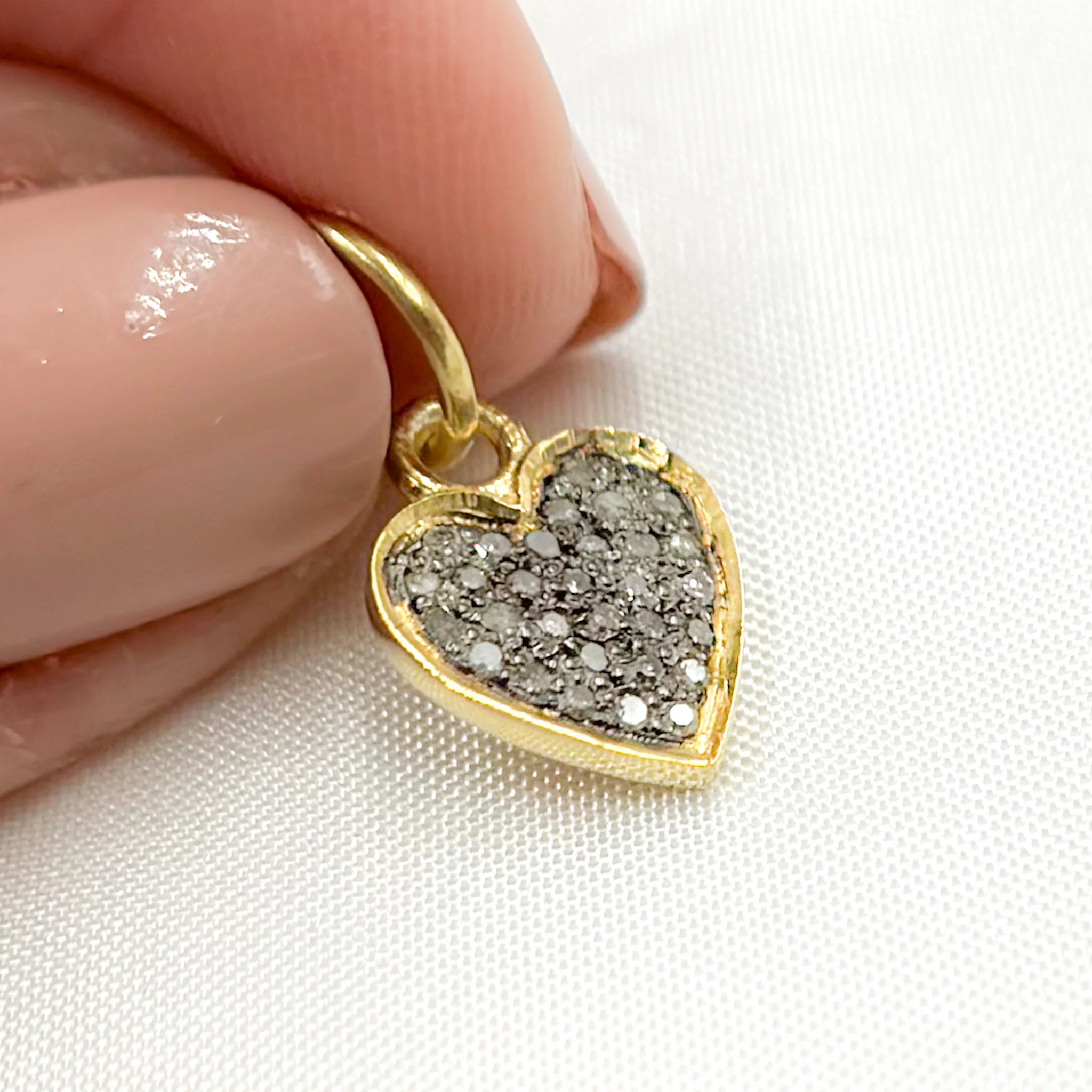 DC286. Diamond Sterling Silver Heart Charm - Image 2