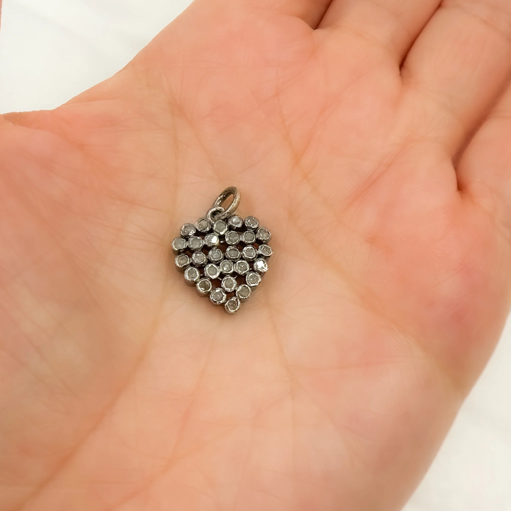 DP238. Diamond Sterling Silver Heart Charm