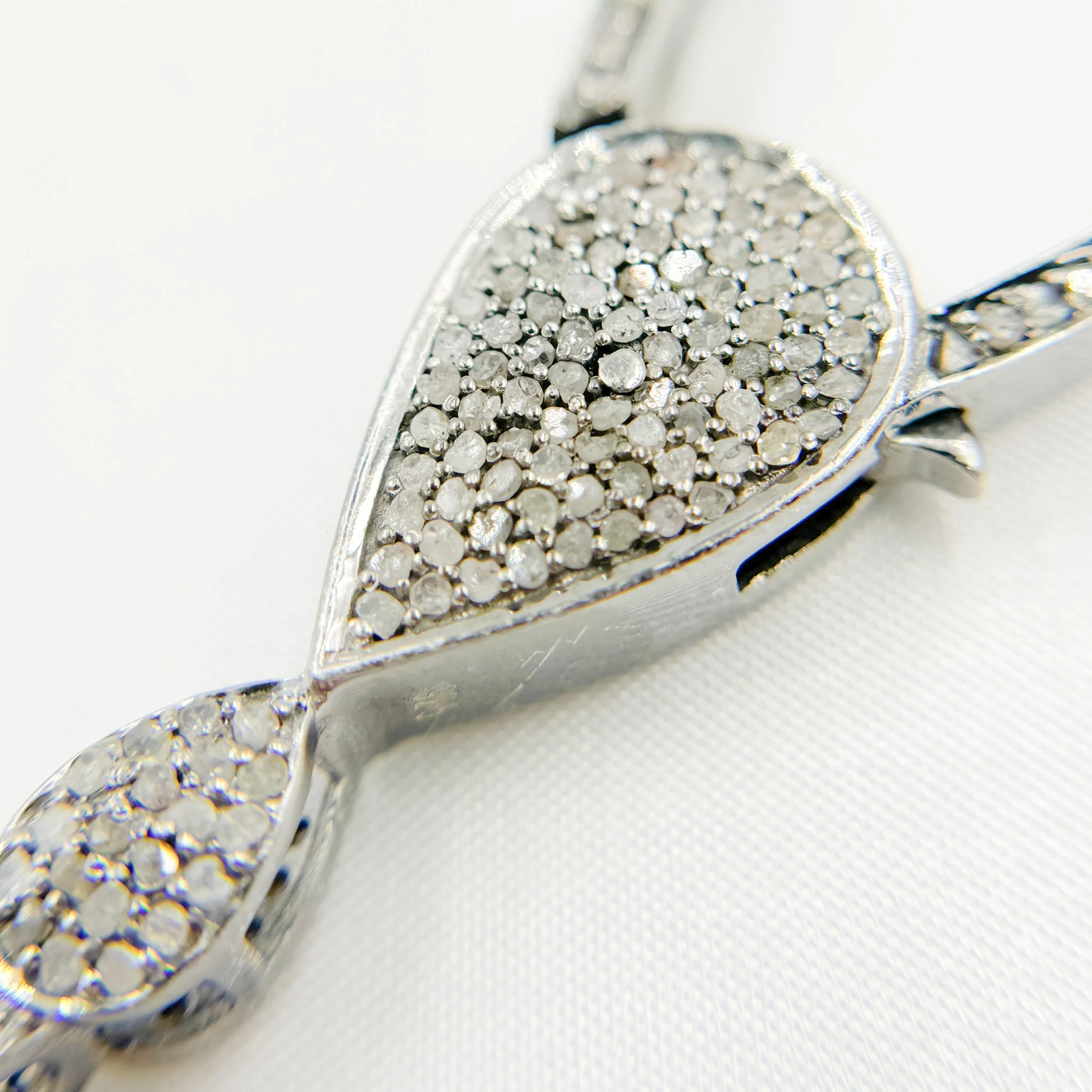 DC625. Diamond & Sterling Silver Long Trigger Clasp - Image 4