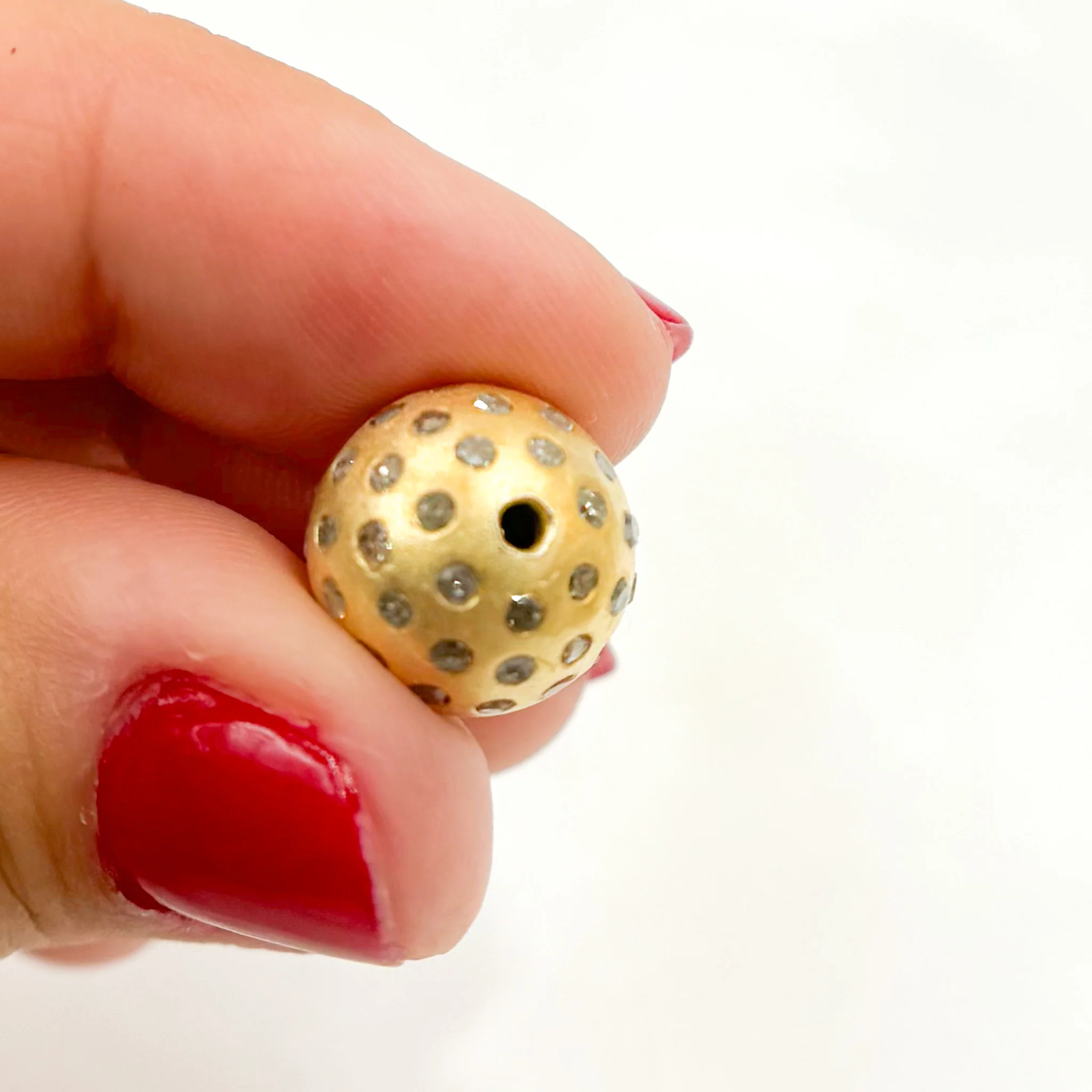 DC723. Diamond Sterling Silver Round Bead - Image 8