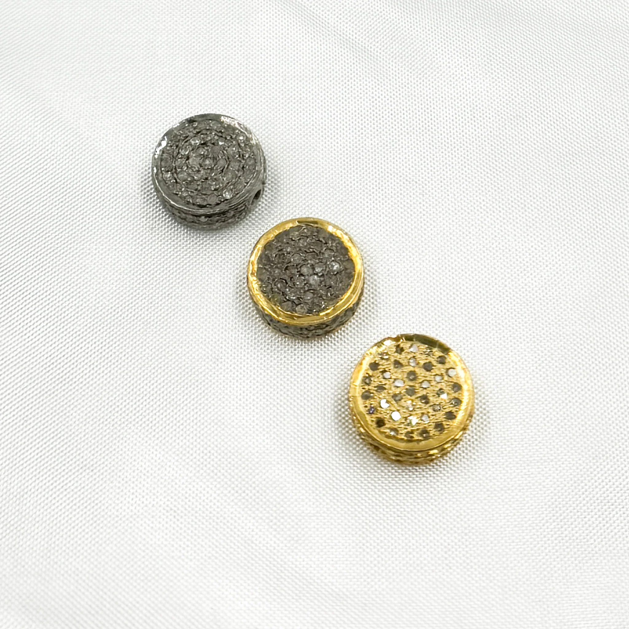 DC835. Diamond & Sterling Silver Coin Bead - Image 9