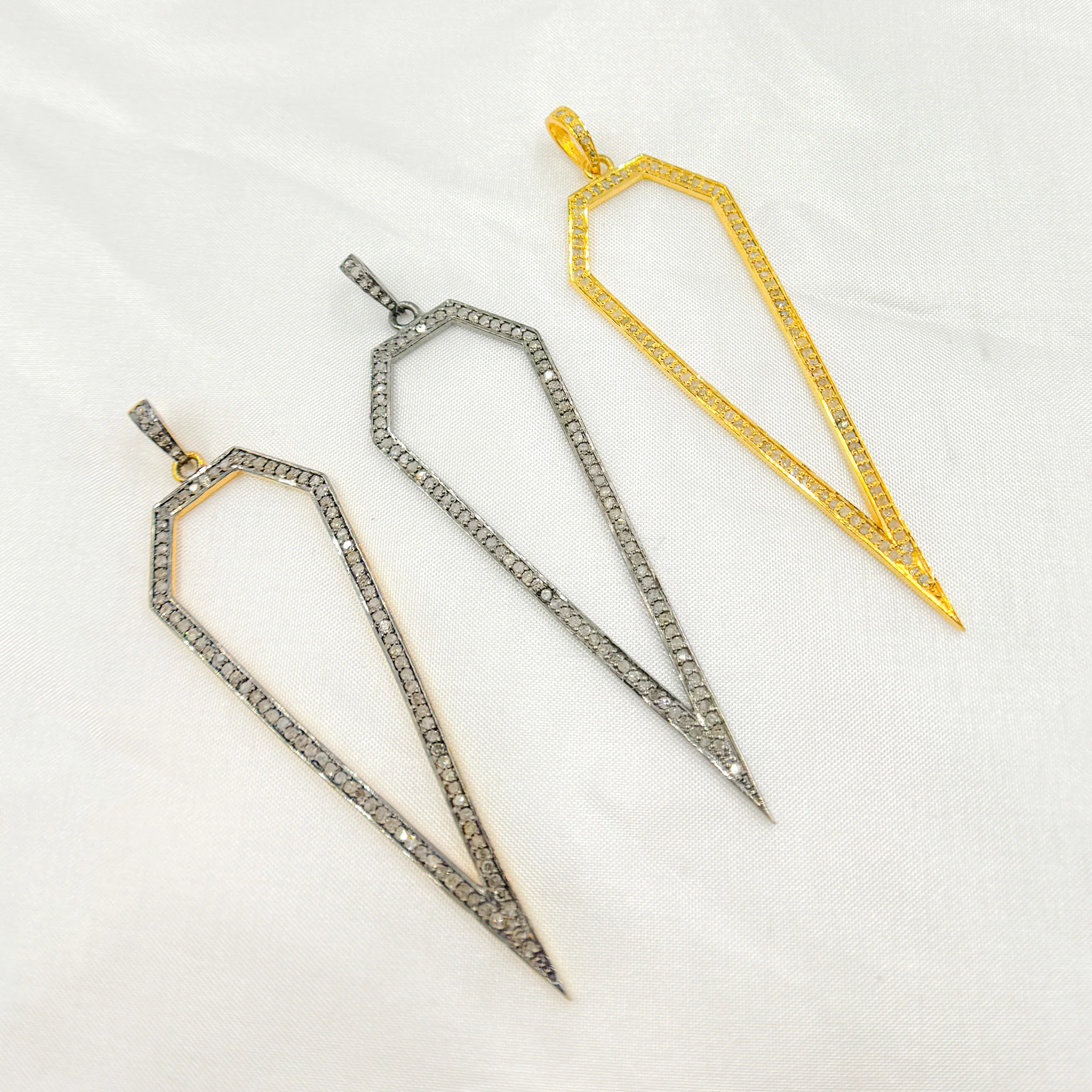 DP054. Diamond Silver Arrow Pendant