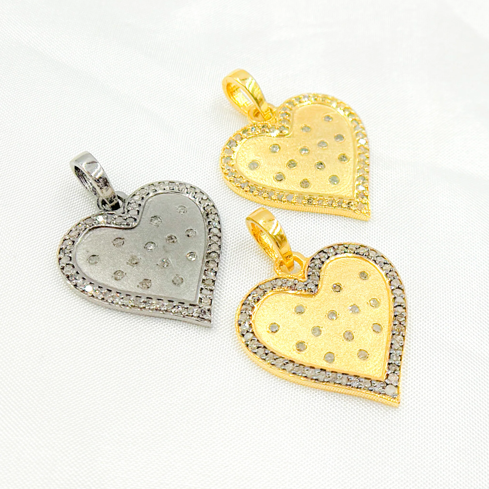 DP427. Diamond Sterling Silver Heart Pendant