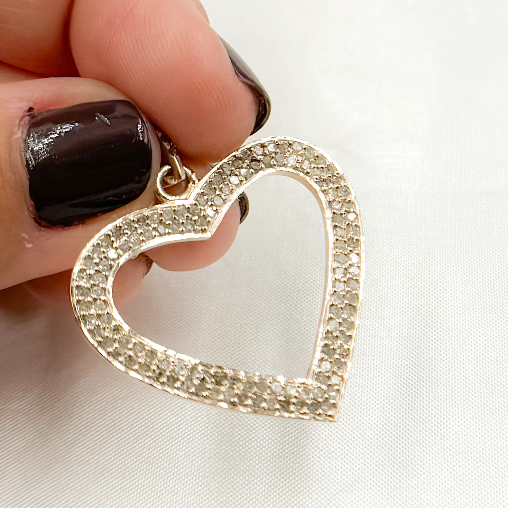 DP551. Diamond Sterling Silver Heart Pendant - Image 7