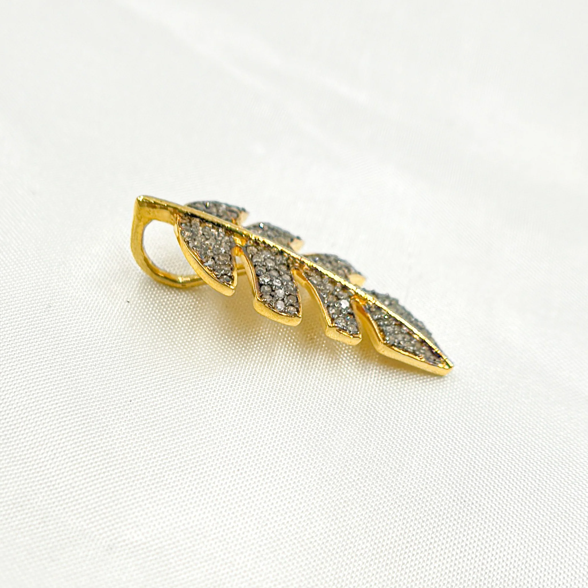 DC446. Diamond Sterling Silver Leaf Pendant - Image 7
