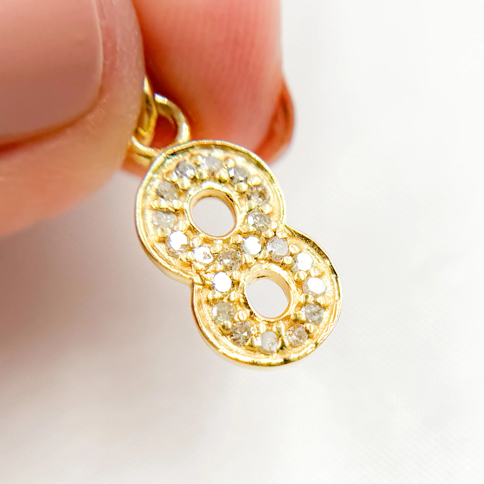 DC485. Diamond Sterling Silver Number "8" Charm - Image 7