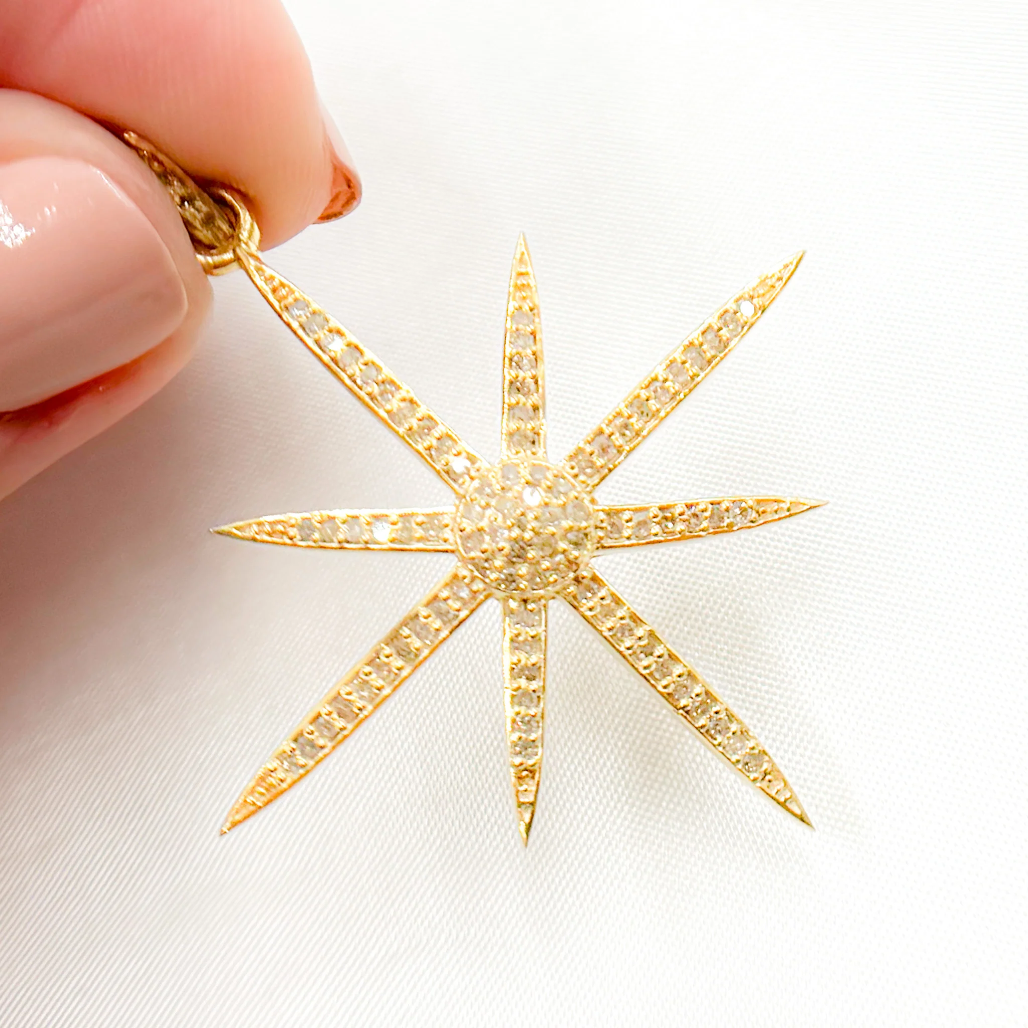 DP117. Diamond Sterling Silver Star Pendant - Image 9
