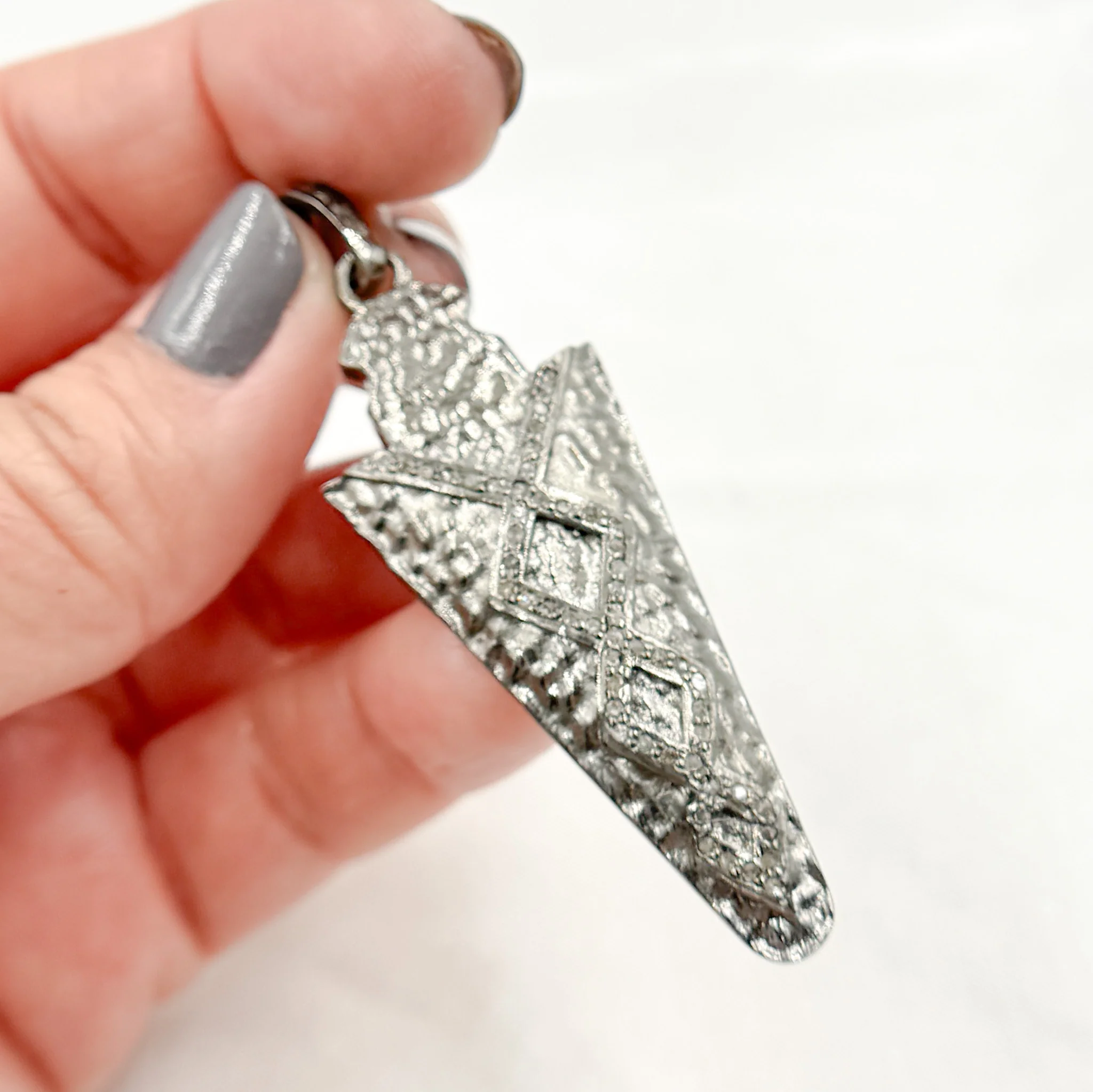 DP149. Diamond Sterling Silver Arrow Head Pendant - Image 5