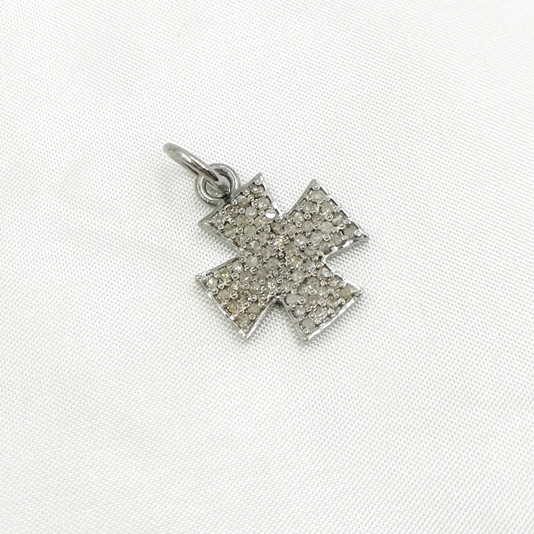 DC341. Diamond Sterling Silver Cross Charm - Image 4
