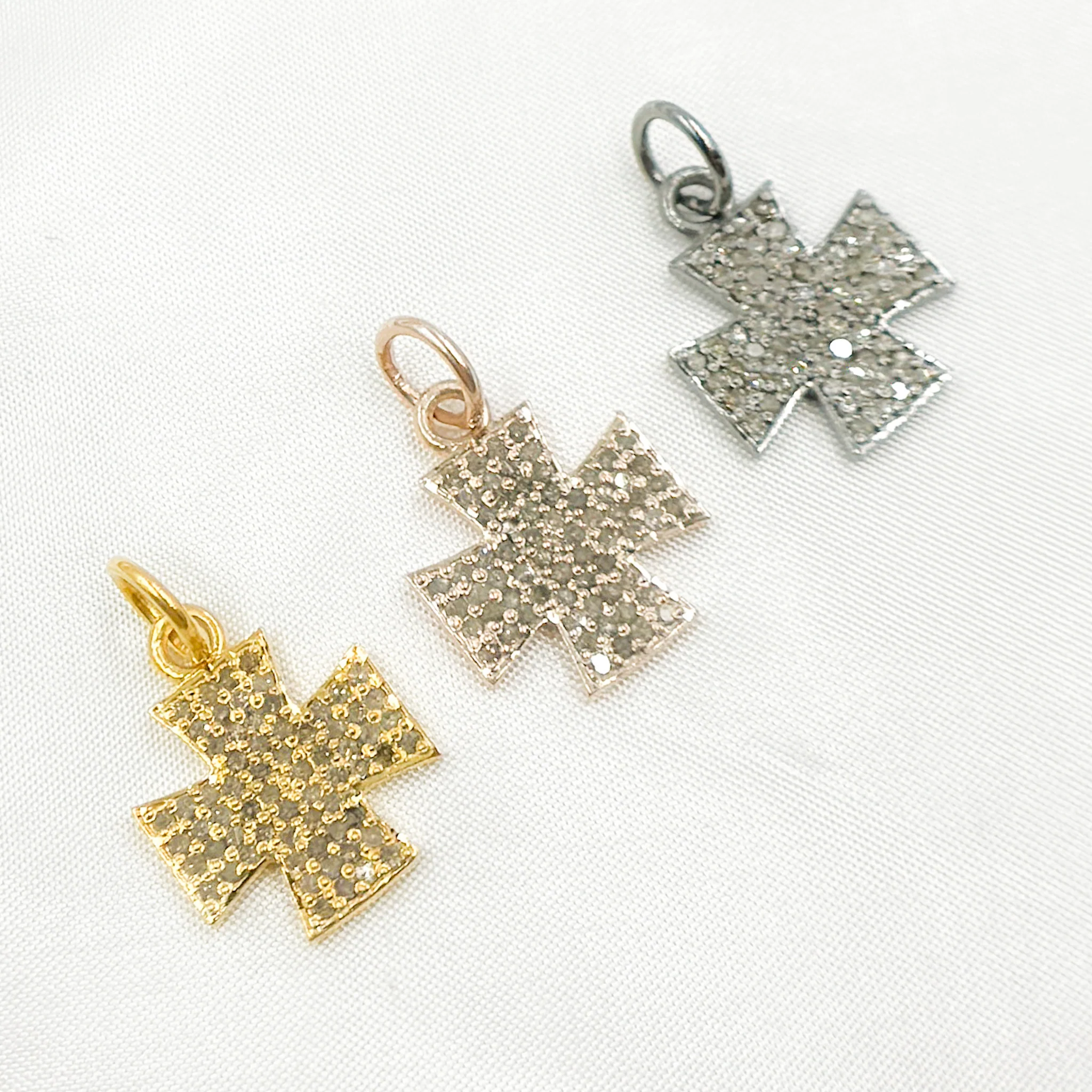 DC341. Diamond Sterling Silver Cross Charm - Image 7