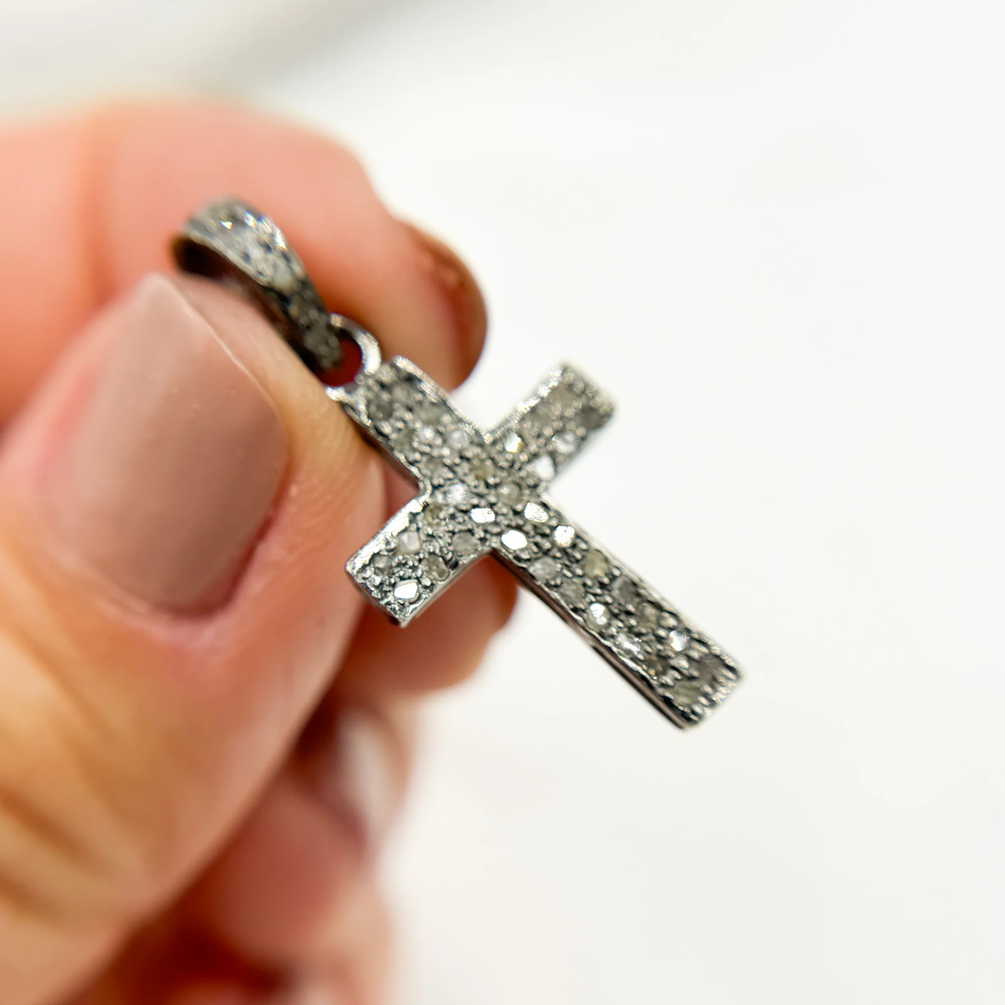 DP308. Diamond Sterling Silver Cross Pendant - Image 6