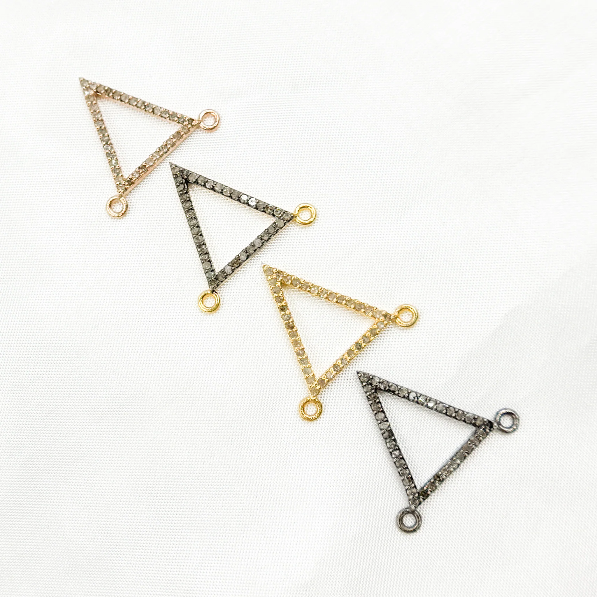 DC265. Diamond Sterling Silver Triangle Connector - Image 2