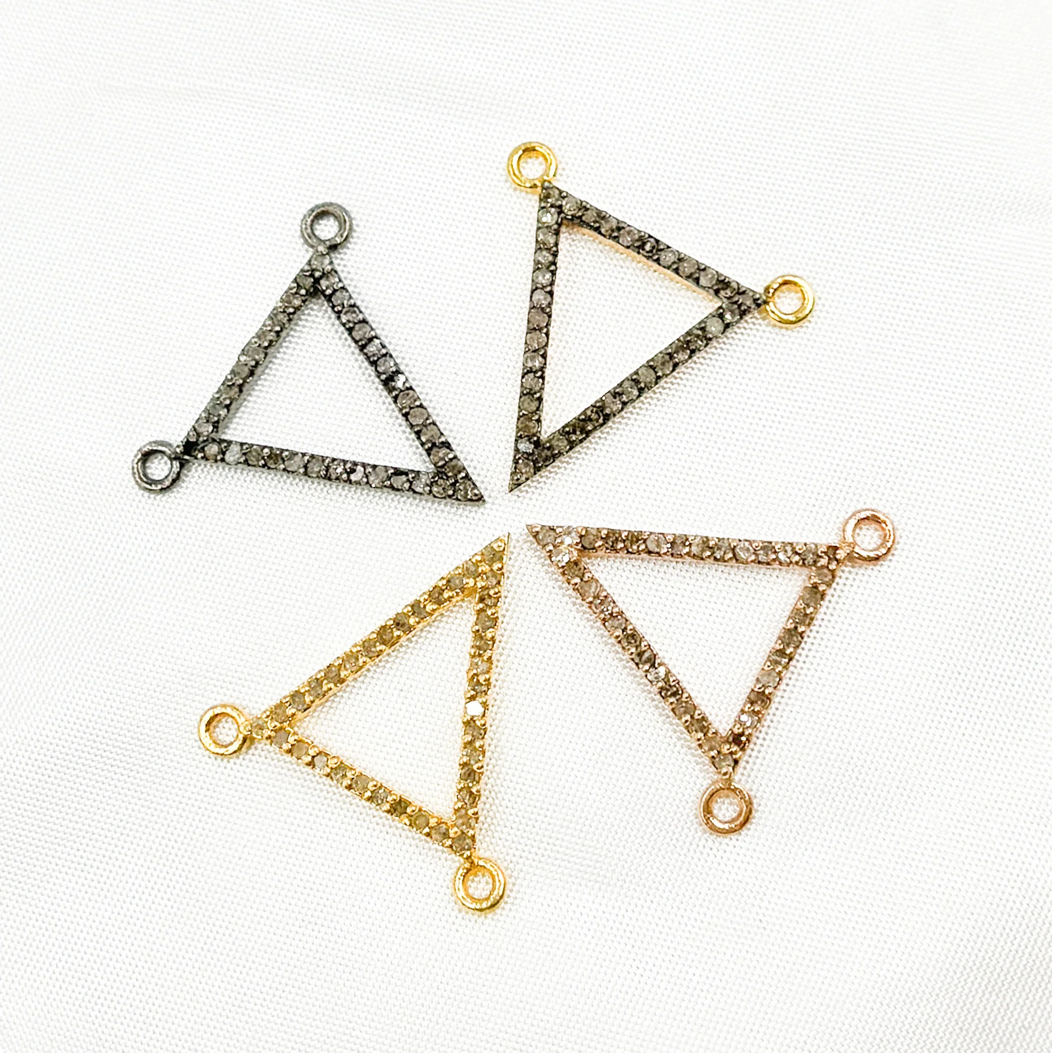 DC265. Diamond Sterling Silver Triangle Connector - Image 8