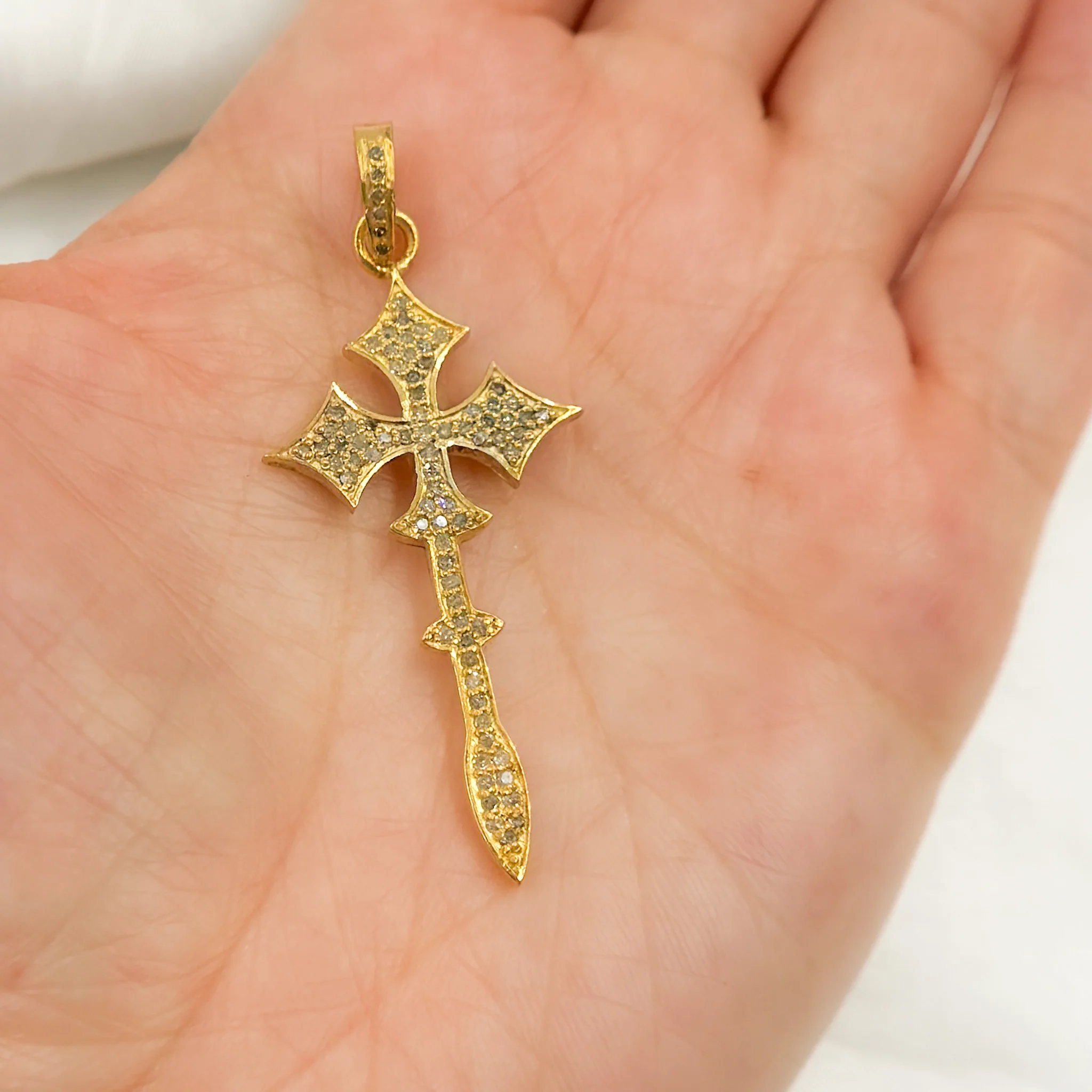 DP311. Diamond Sterling Silver Cross Pendant - Image 2