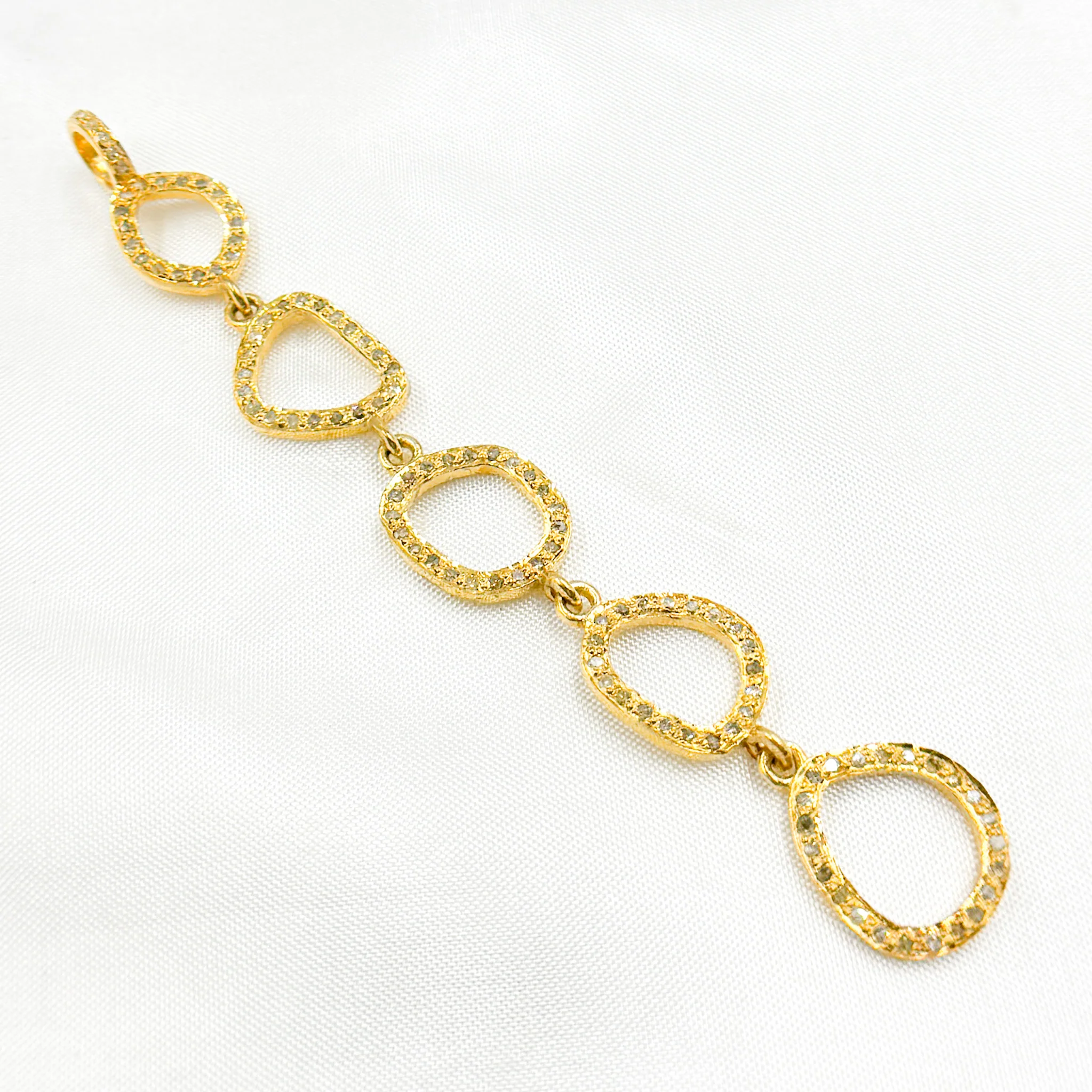 DP211. Diamond Sterling Silver Fancy Long Pendant