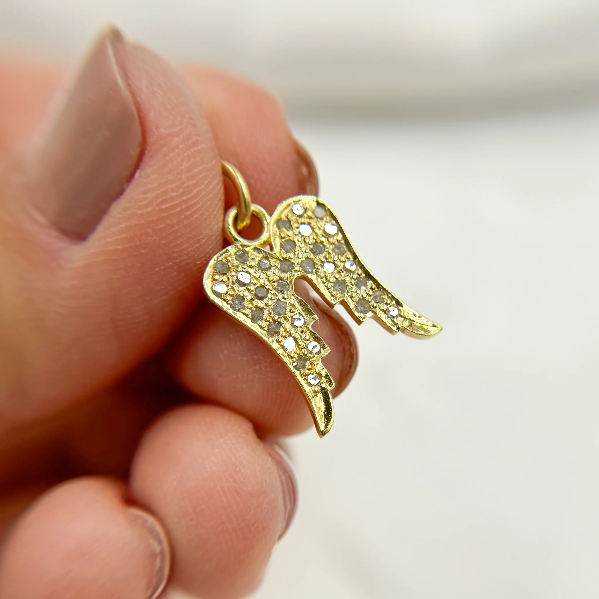 DC386. Diamond Sterling Silver Wings Charm - Image 3