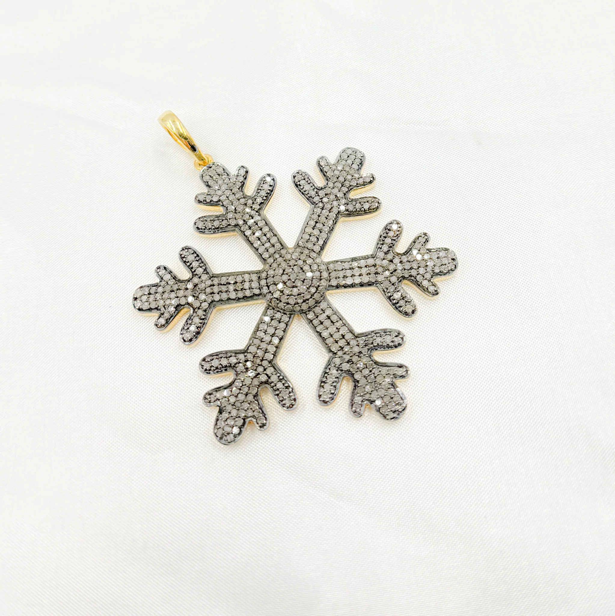 DP036. Diamond Sterling Silver Snowflake Pendant - Image 4