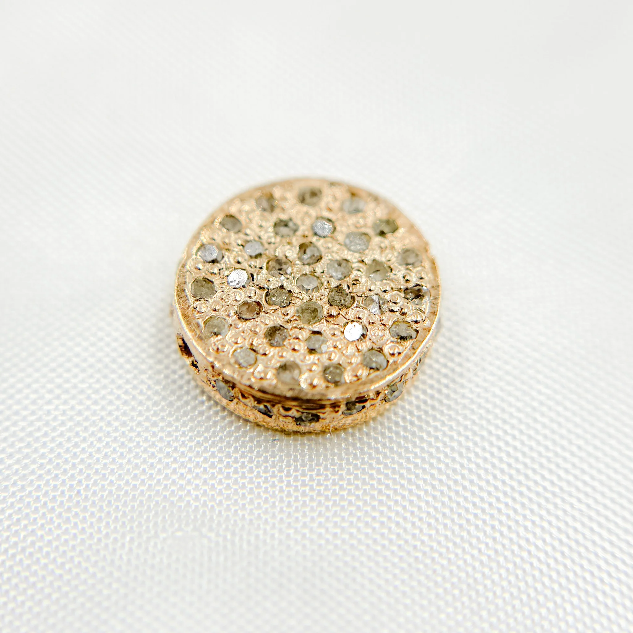 DC819. Diamond & Sterling Silver Coin Bead - Image 3