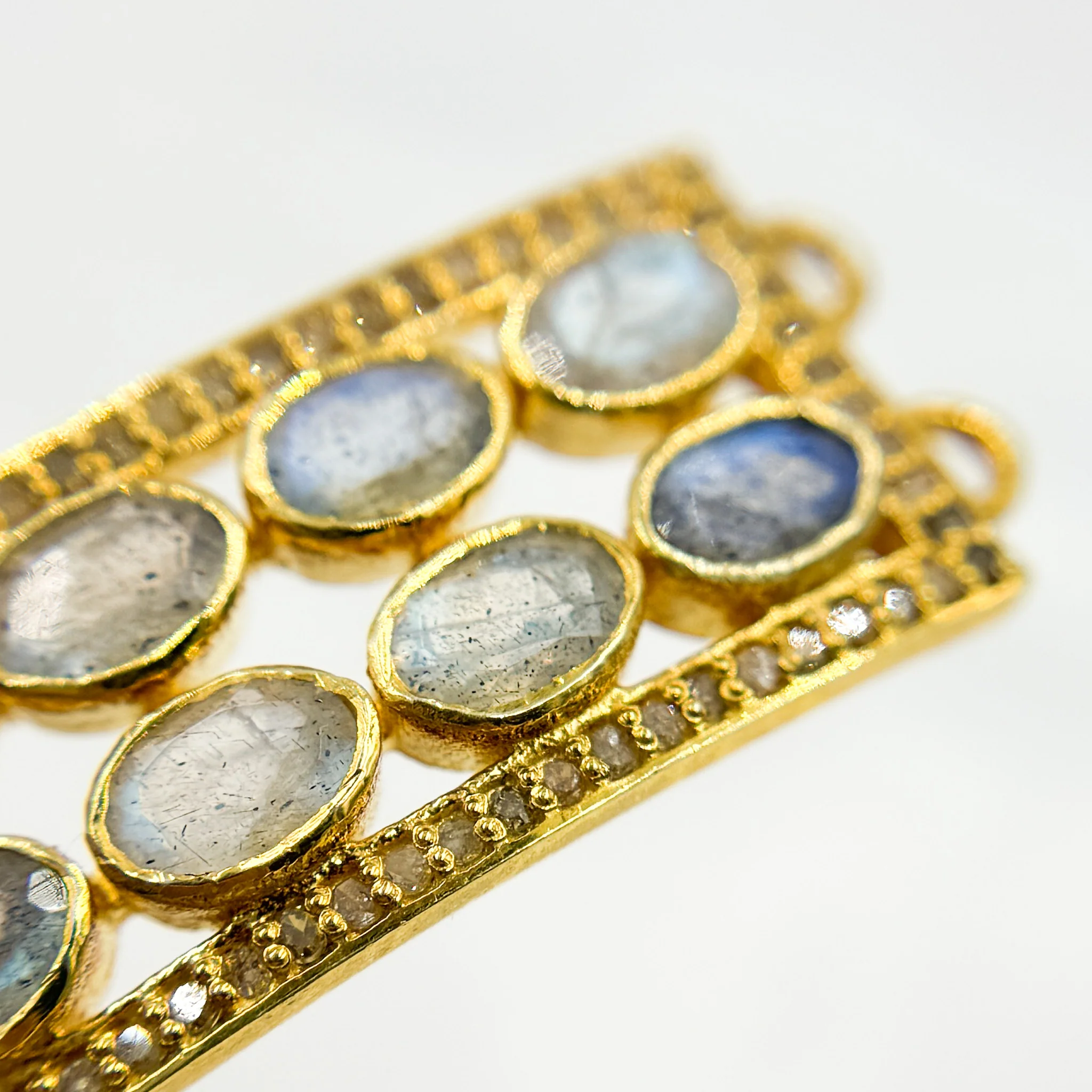 DC973. Diamond Sterling Silver Connector with Gemstones - Image 4
