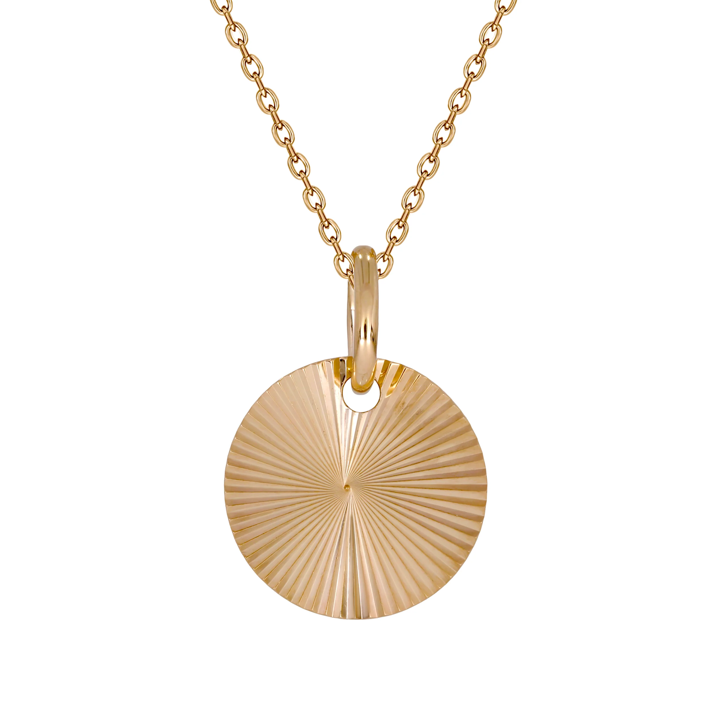 PFZ33168. 14K Solid Gold Circle Necklace - Image 2