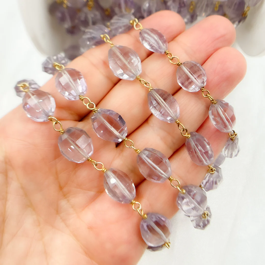 Pink Amethyst Gold Plated Wire Chain. AME19 - Image 5