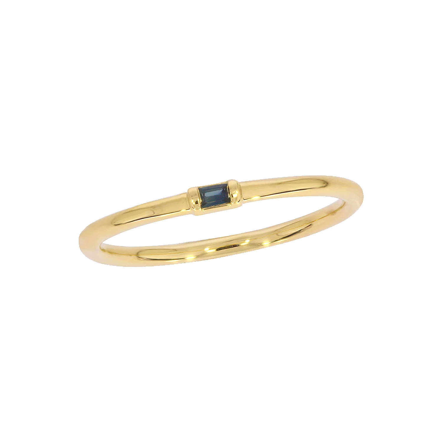 RAA01545. 14K Solid Yellow Gold Solo Baguette Ring - Image 18