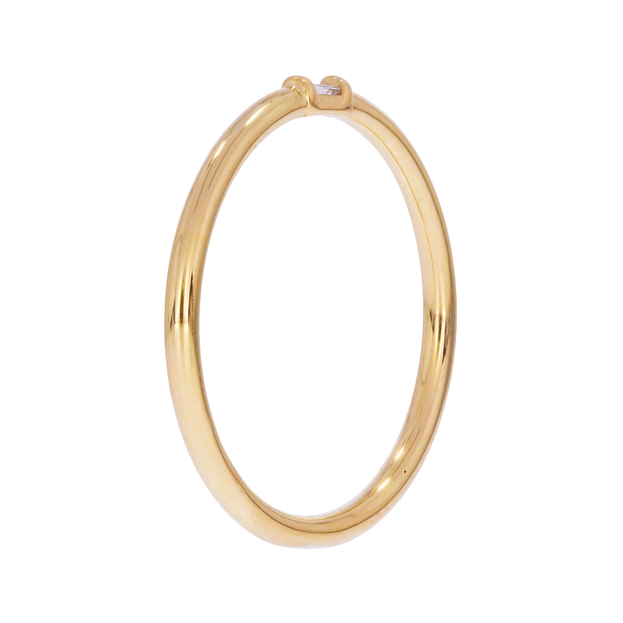 RAA01545. 14K Solid Yellow Gold Solo Baguette Ring - Image 4