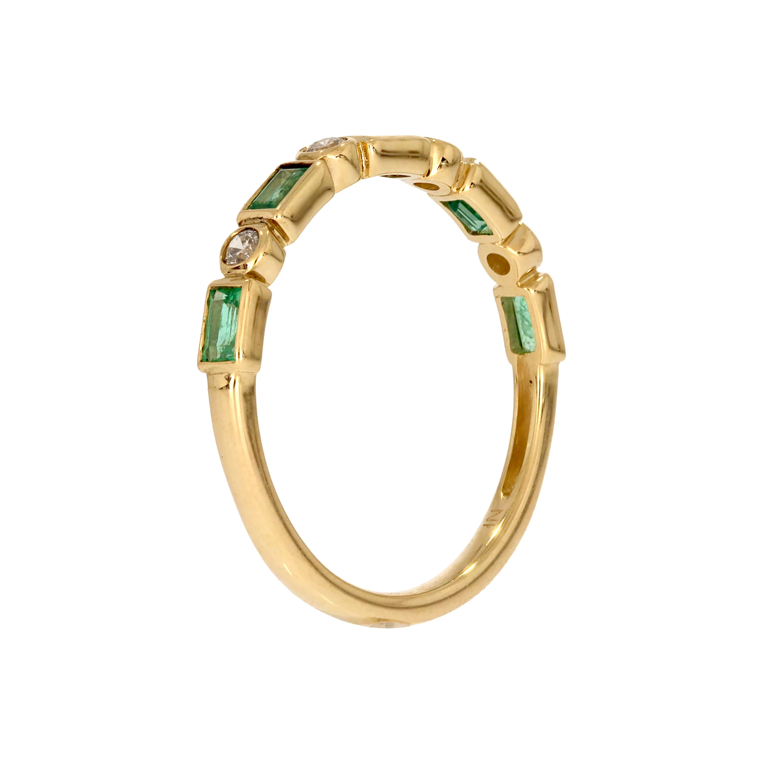 RAC02421EM. 14K Solid Gold Diamond and Emerald Ring - Image 4