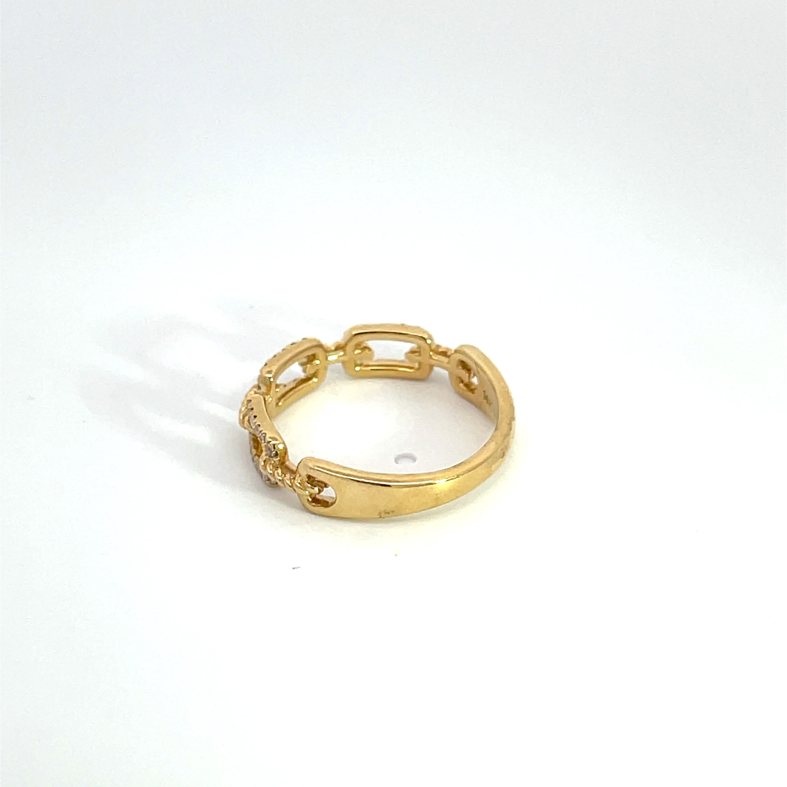 RAD01183. 14k Solid Gold Diamond Chain Ring - Image 3