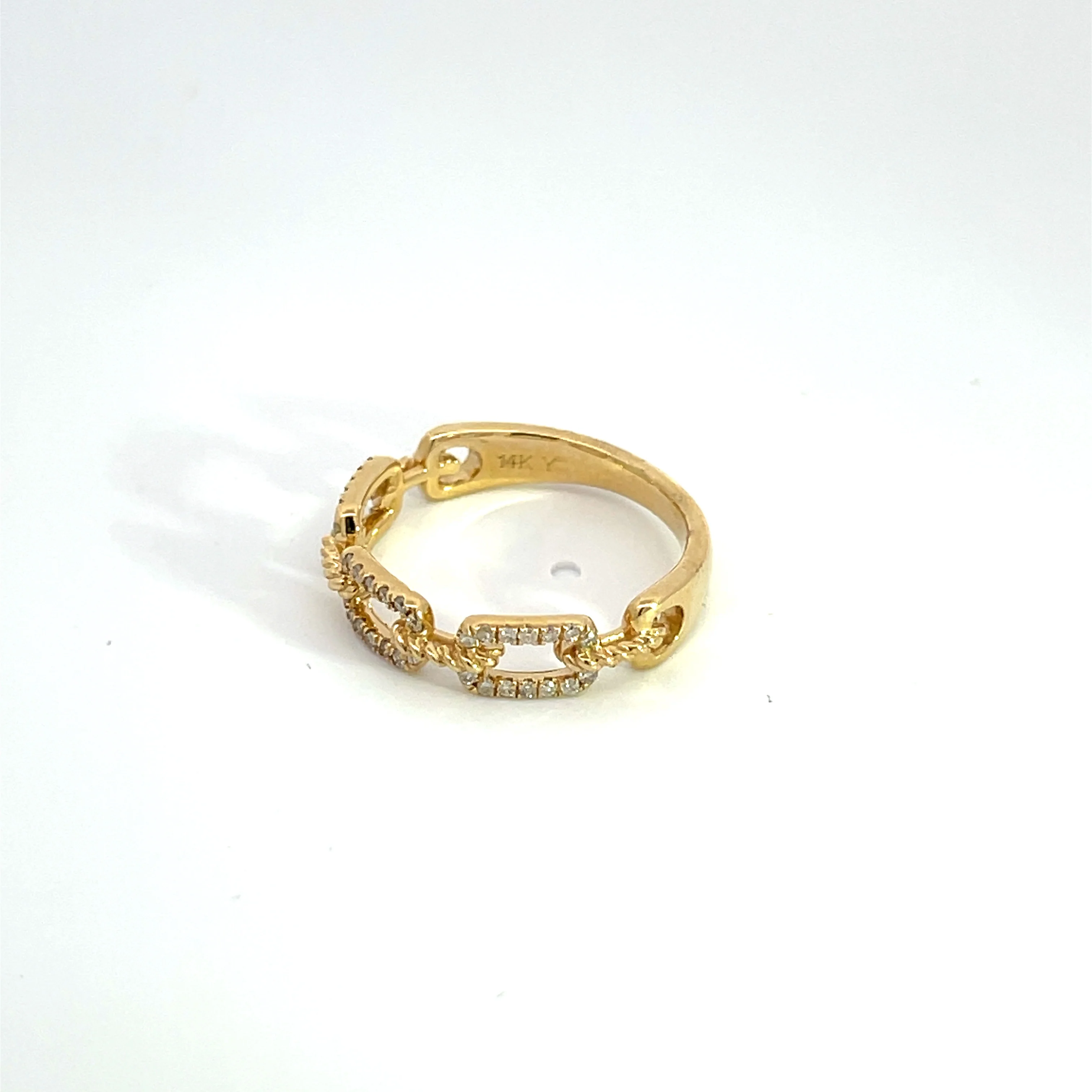 RAD01183. 14k Solid Gold Diamond Chain Ring - Image 4