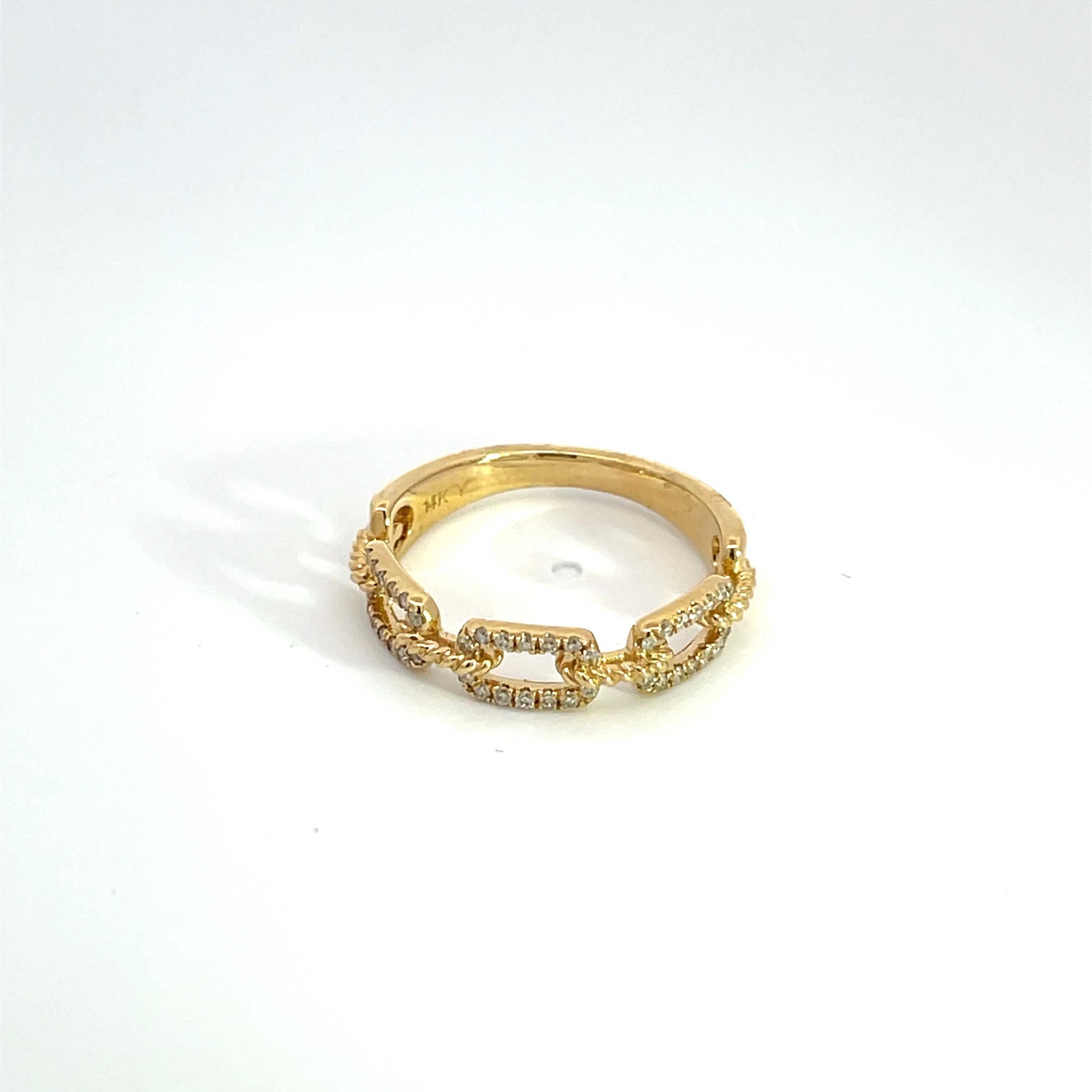 RAD01183. 14k Solid Gold Diamond Chain Ring - Image 5
