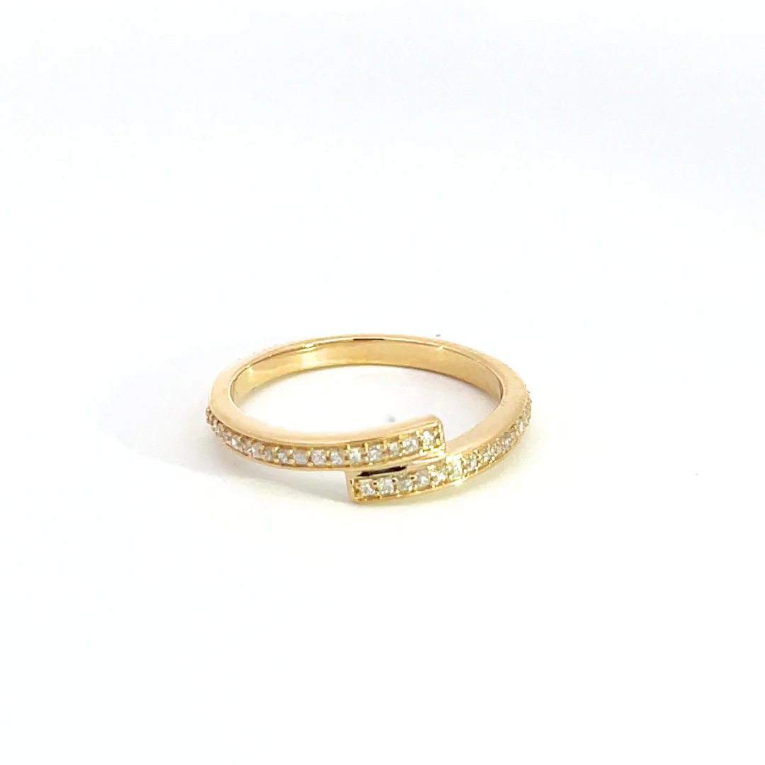 RAE01532. 14k Solid Gold Diamond Double Band Ring - Image 6