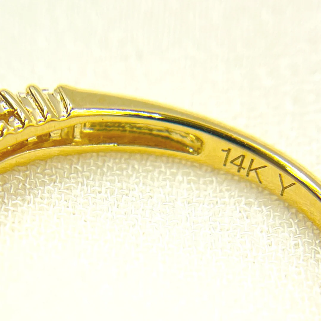 RAG01393. 14K Solid Gold Width Half Eternity Band Ring - Image 11