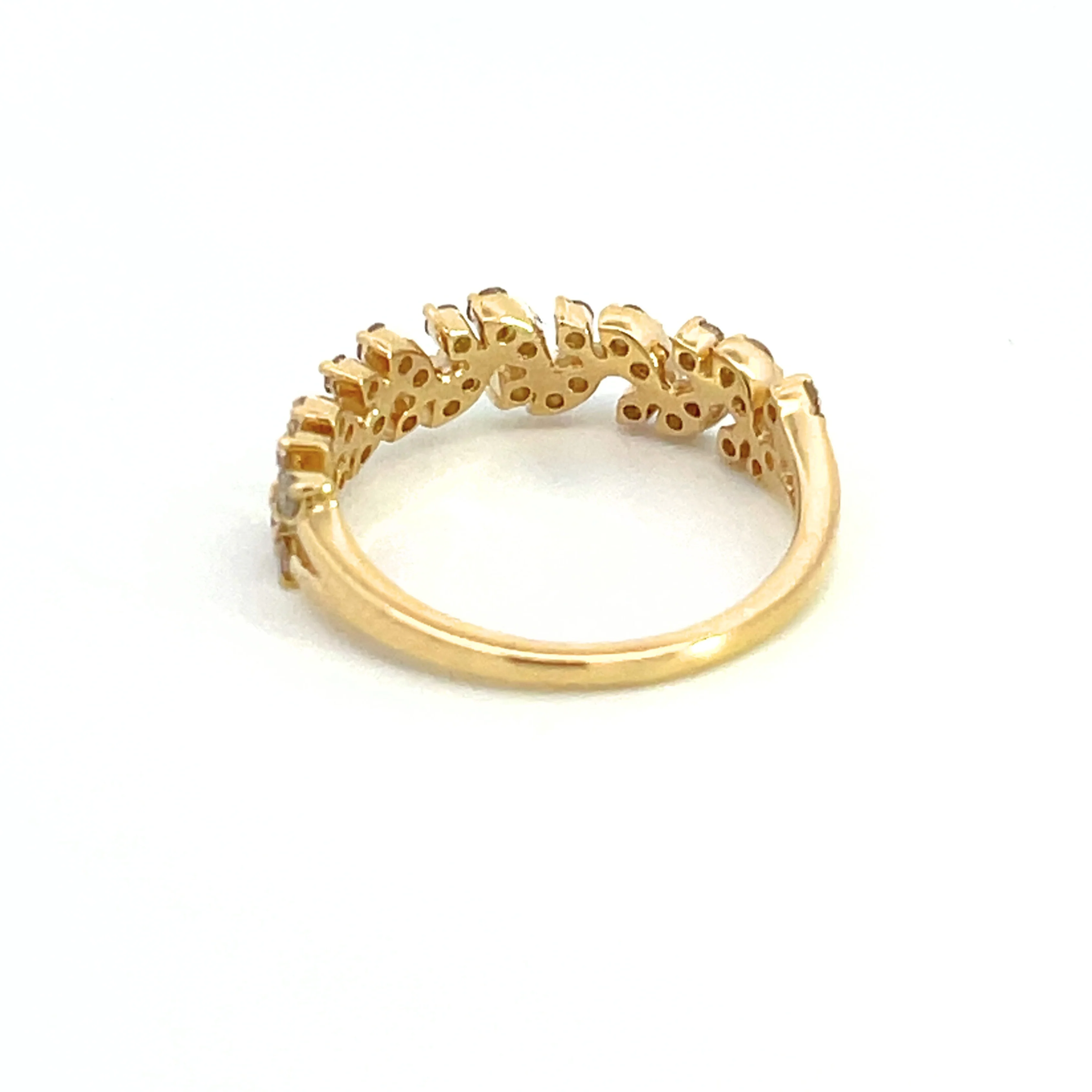 RAH00816. 14k Solid Gold Leaves Ring - Image 3