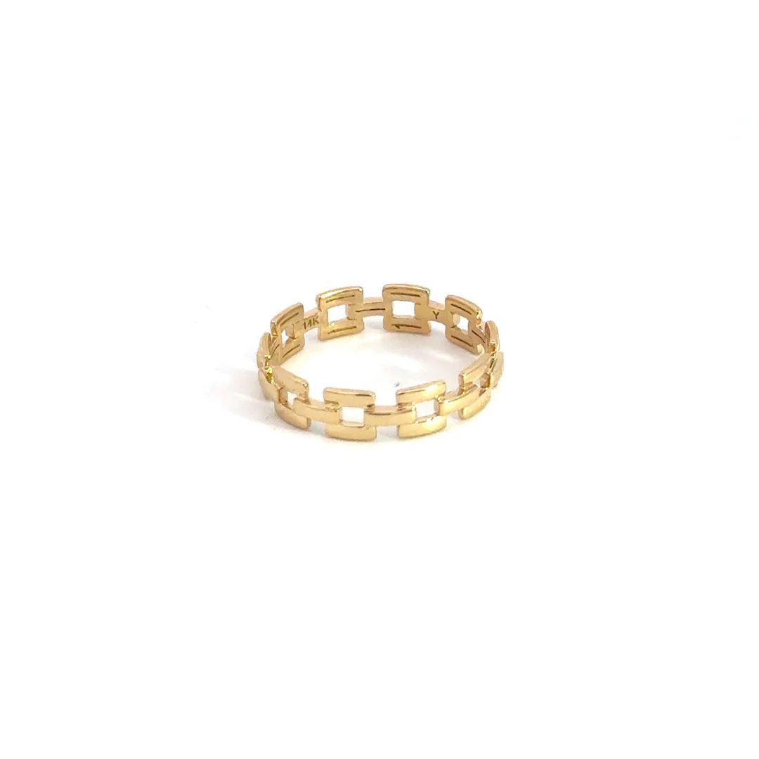 RAZ01580. 14k Solid Gold Chain Ring - Image 2