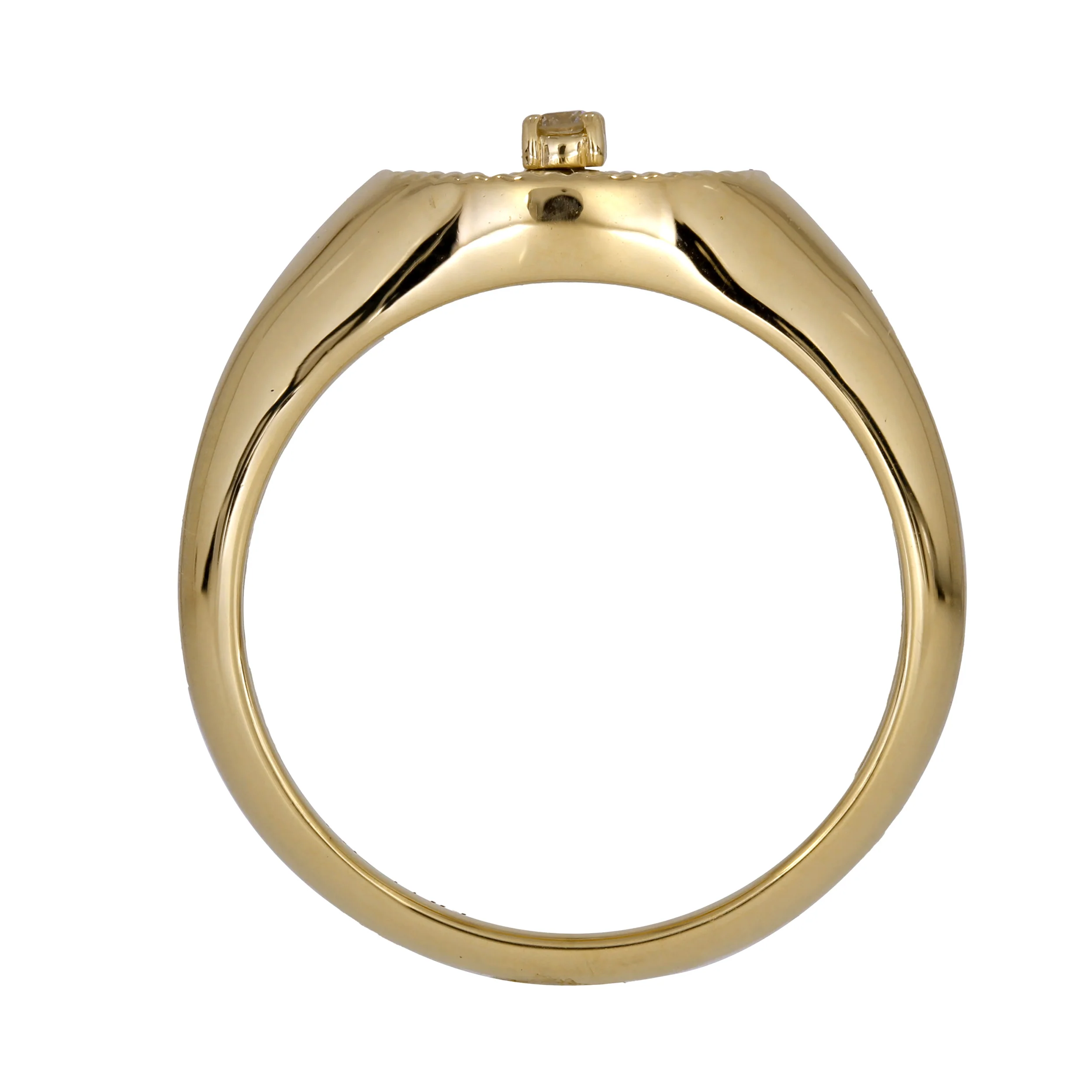 RFA18837. 14K Solid Yellow Gold Diamond Circle Ring - Image 4