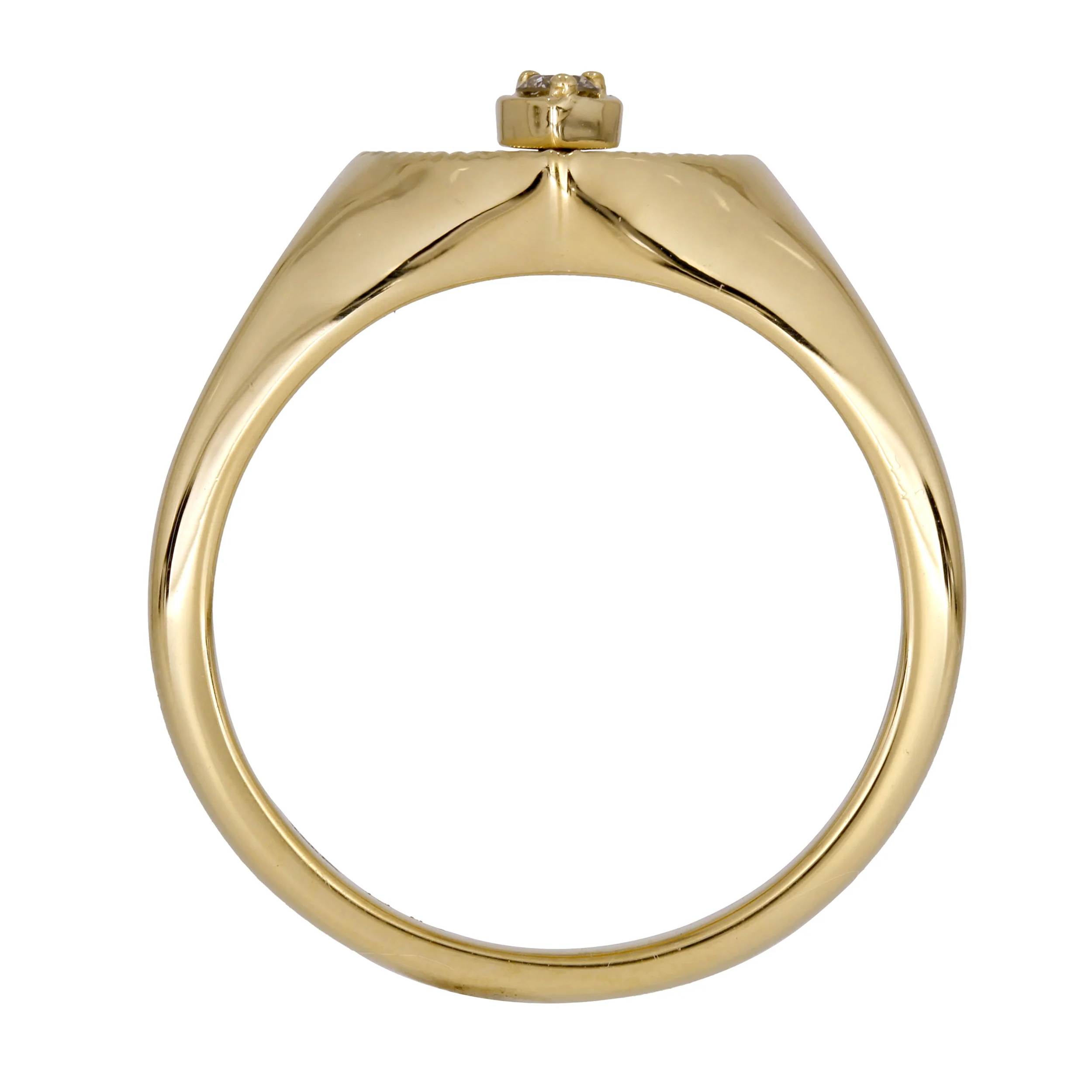 RFA18839. 14K Solid Yellow Gold Diamond Heart Ring - Image 4