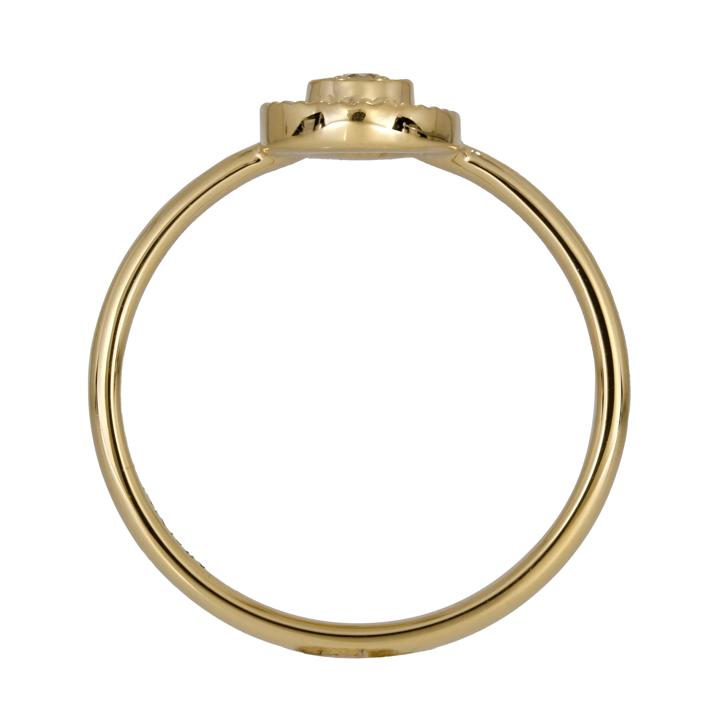 RFA18840. 14K Solid Yellow Gold Diamond Drop Ring - Image 4