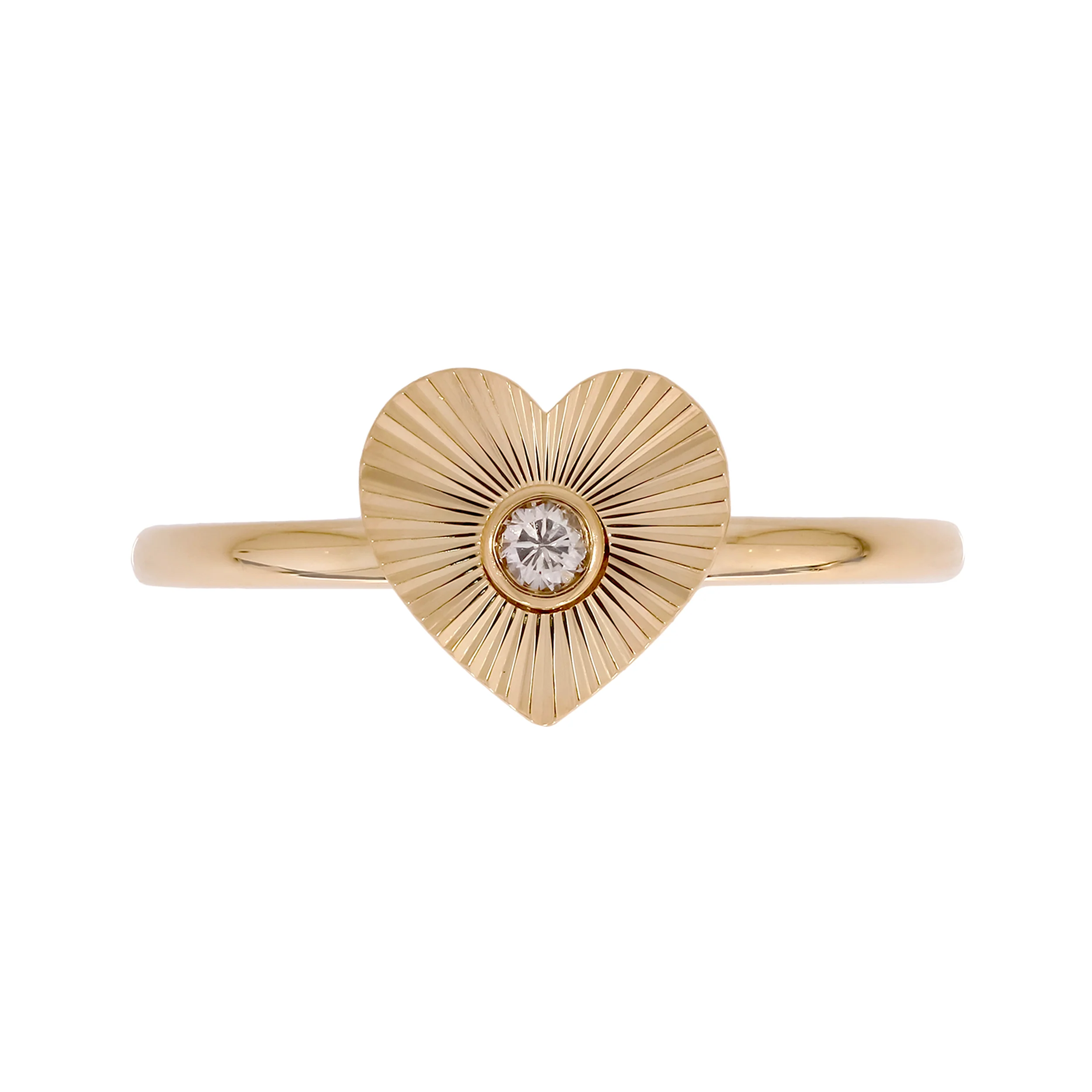 RFA19021. 14K Solid Gold Diamond Heart Ring - Image 2