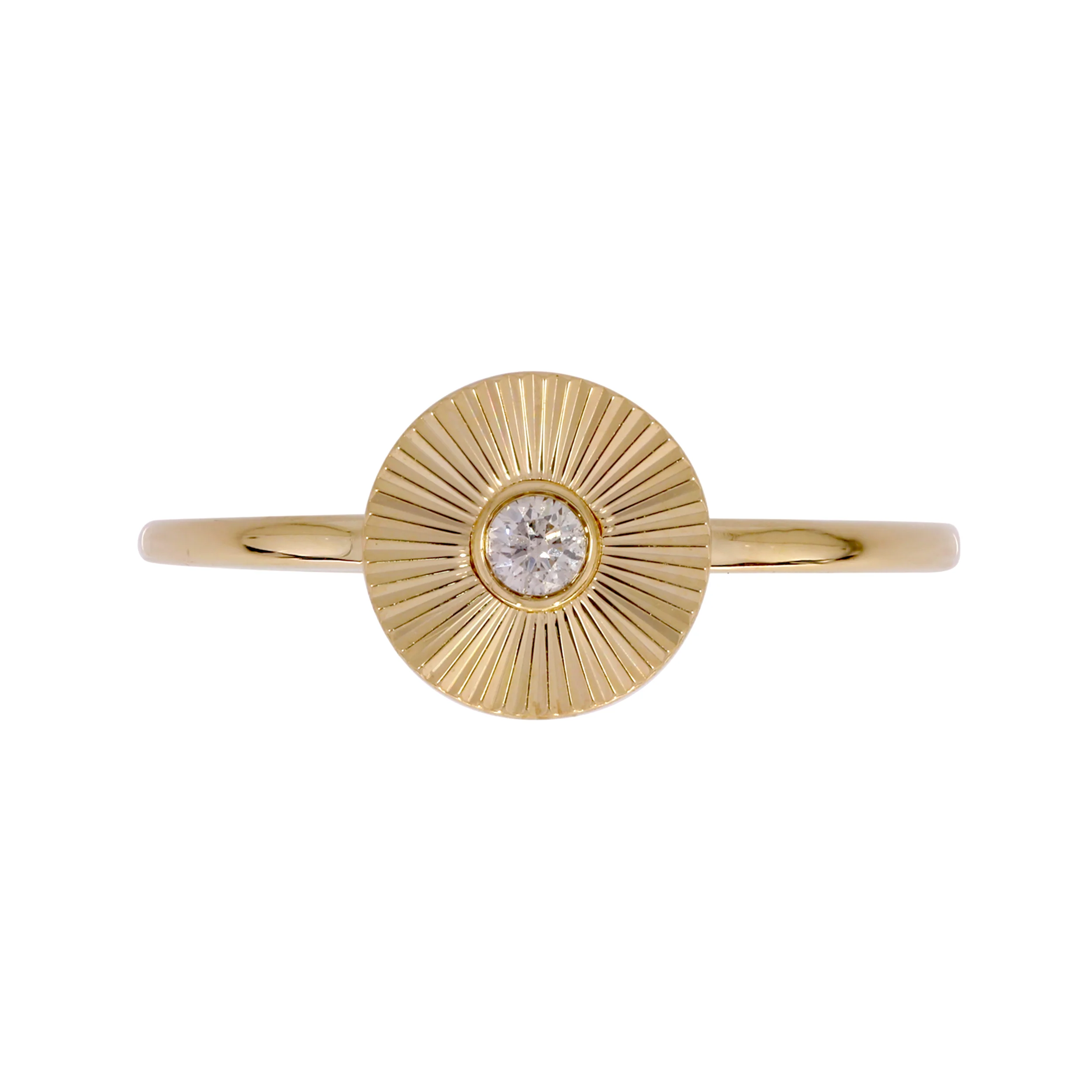 RFA19022. 14K Solid Gold Diamond Circle Ring - Image 2