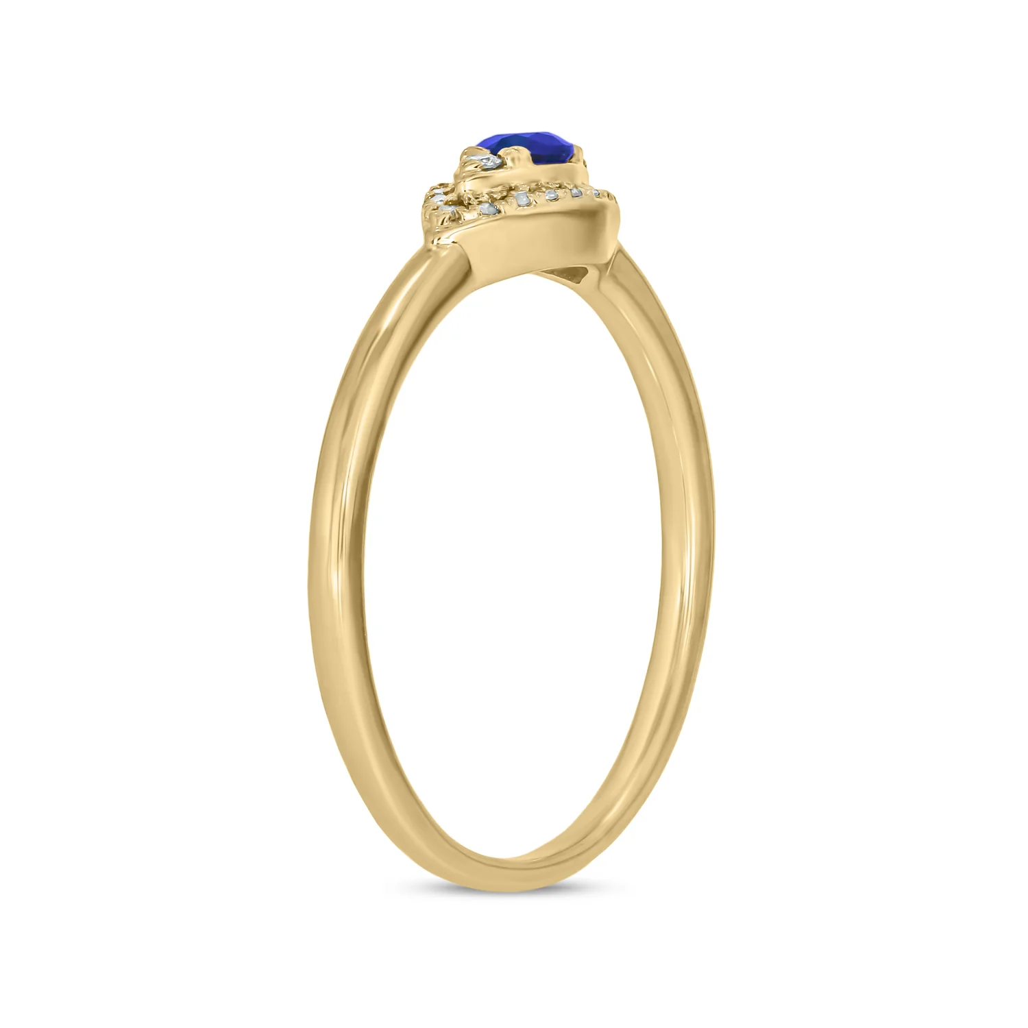 RFB17775BS. 14k Solid Gold Diamond and Blue Sapphire Eye Ring - Image 3