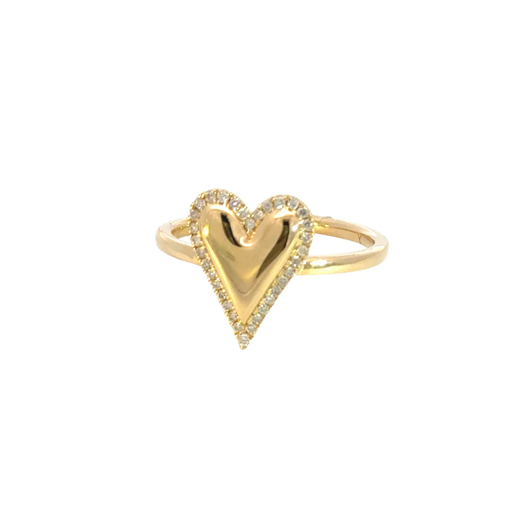 RFC17974. 14K Solid Gold Diamond Statement Heart Ring - Image 2