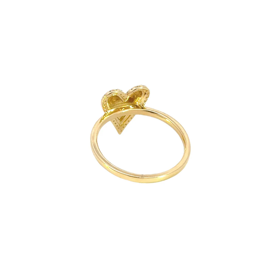 RFC17974. 14K Solid Gold Diamond Statement Heart Ring - Image 4