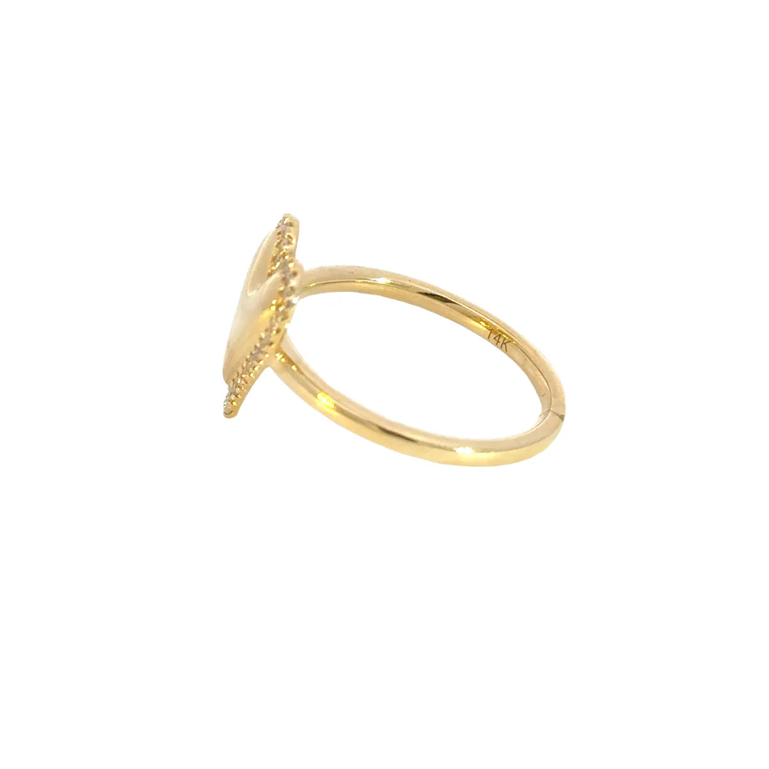 RFC17974. 14K Solid Gold Diamond Statement Heart Ring - Image 7
