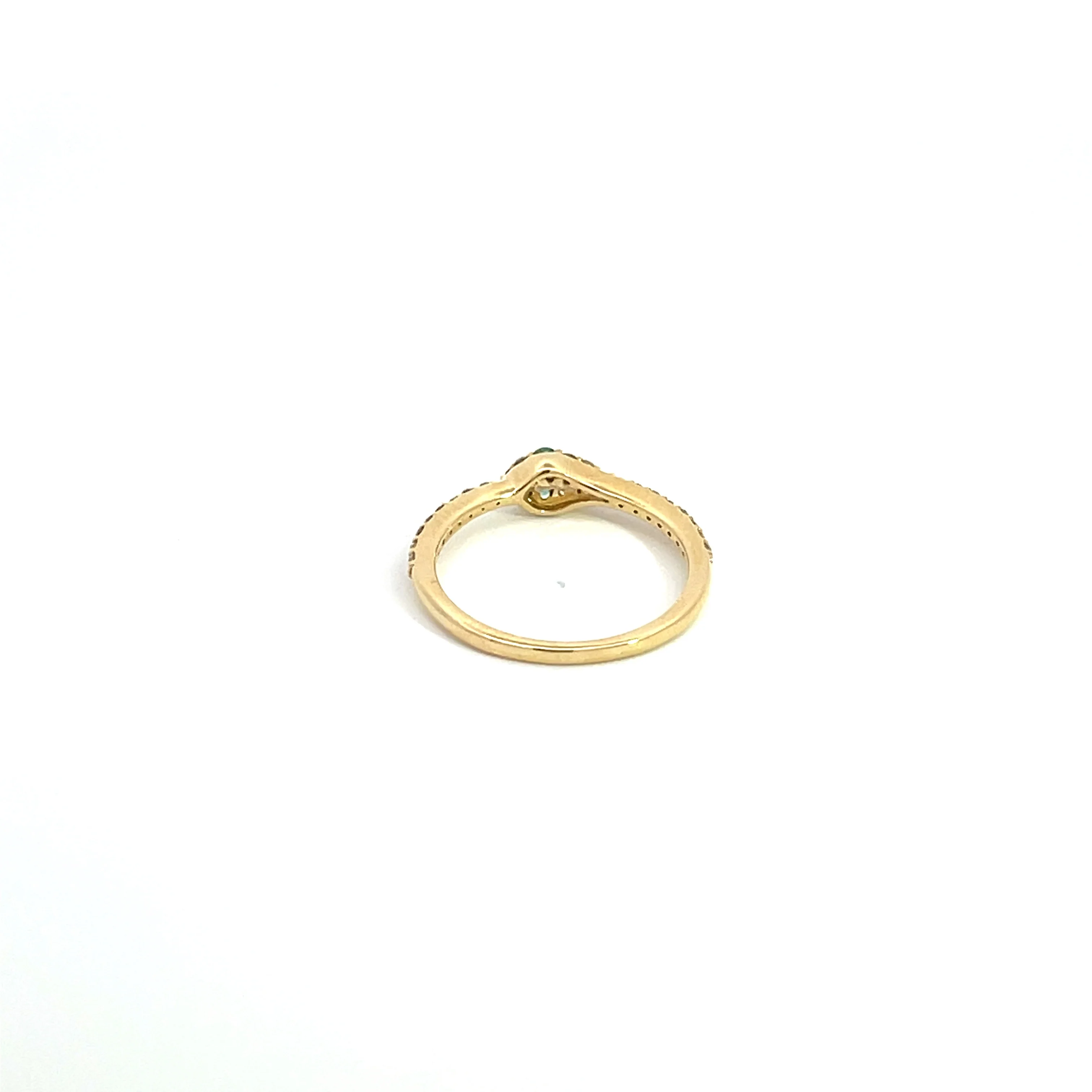 RFD17774EM. 14K Solid Gold Diamond and Emerald Snake Ring - Image 4